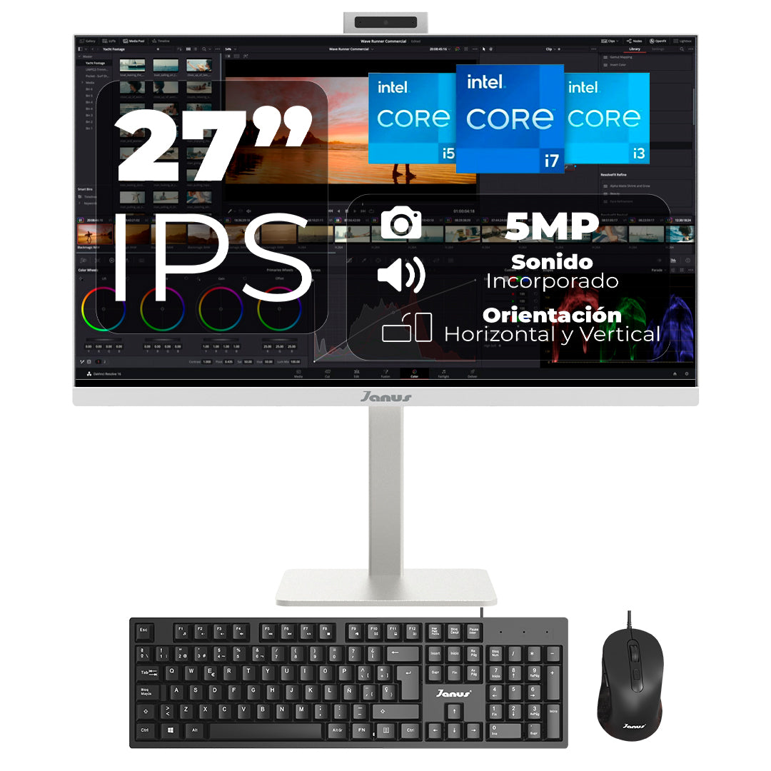 All In One 27 Pulgadas Janus Intel Core I5 12400 Memoria Ram 8Gb so-dimm Ssd 512Gb M.2 Board H610I