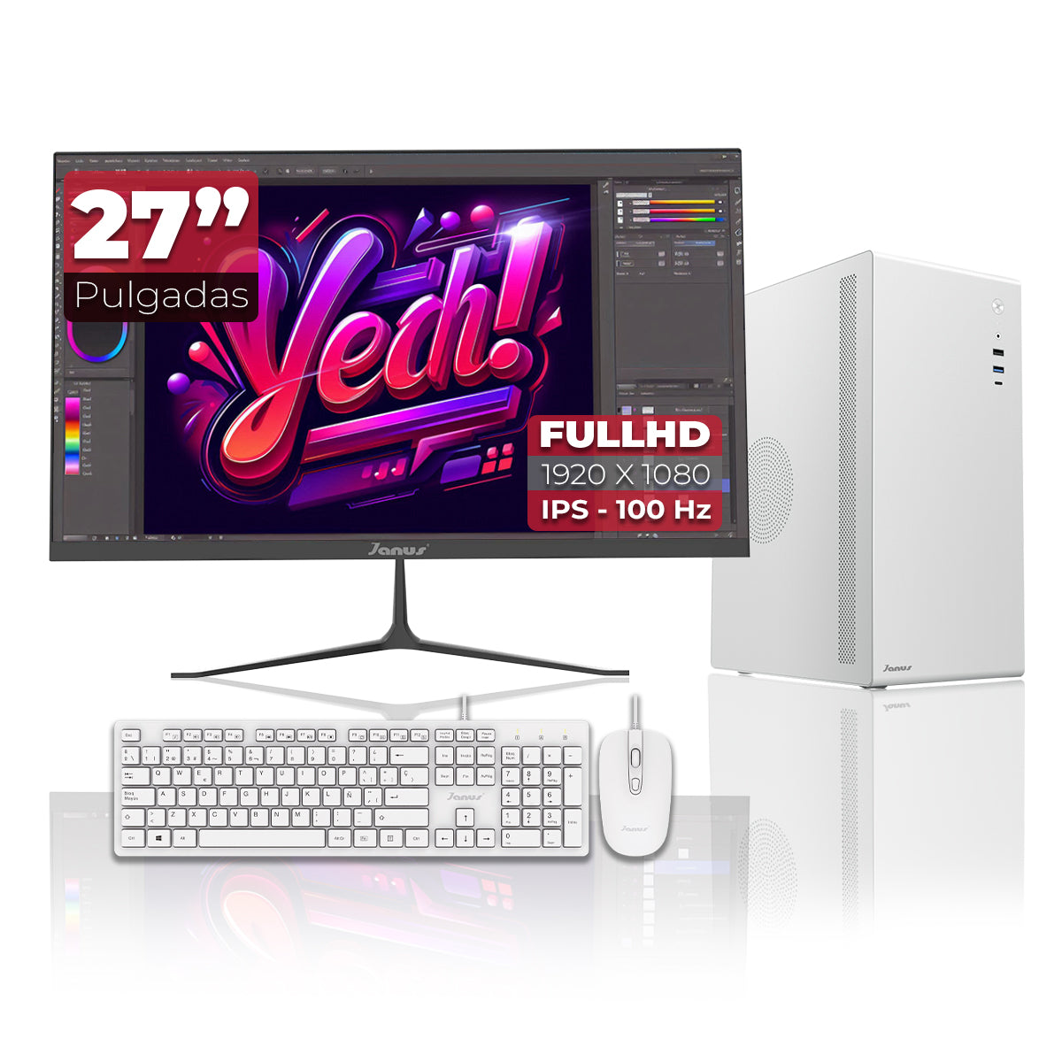 Computador De Escritorio Janus Intel Pentium G6405 Memoria Ram 8Gb Ssd 512Gb Sata   Board Cml-Hdv/M.2 Tpm R2.0    Fuente Janus 300W