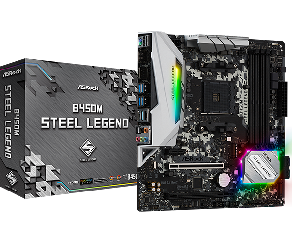 Placa Madre ASROCK B450M STEEL LEGEND