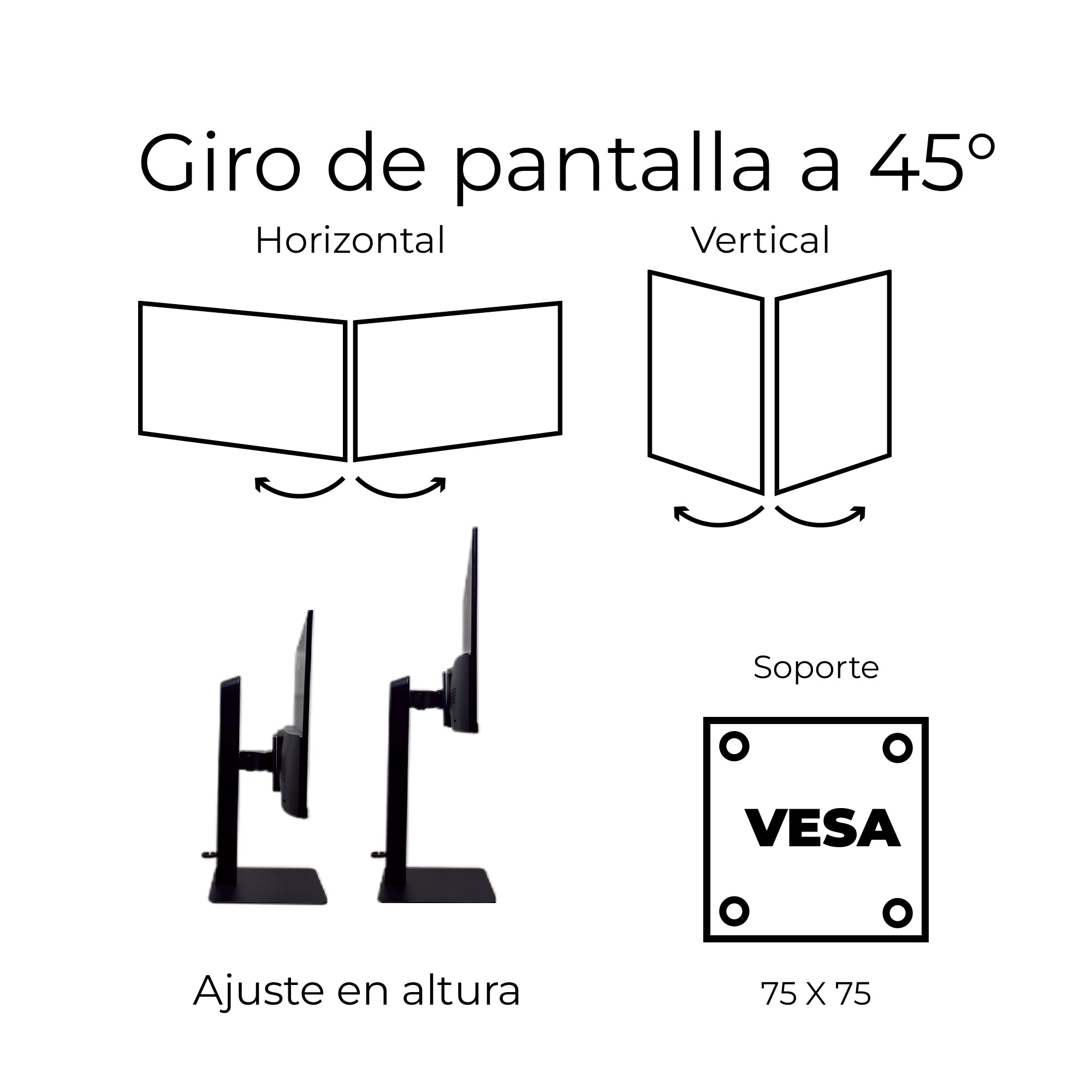Monitor Janus 24 Ips 100 Hz Pulgadas Hdmi / Vga Full Hd Con Base Ergonómica Ajustable