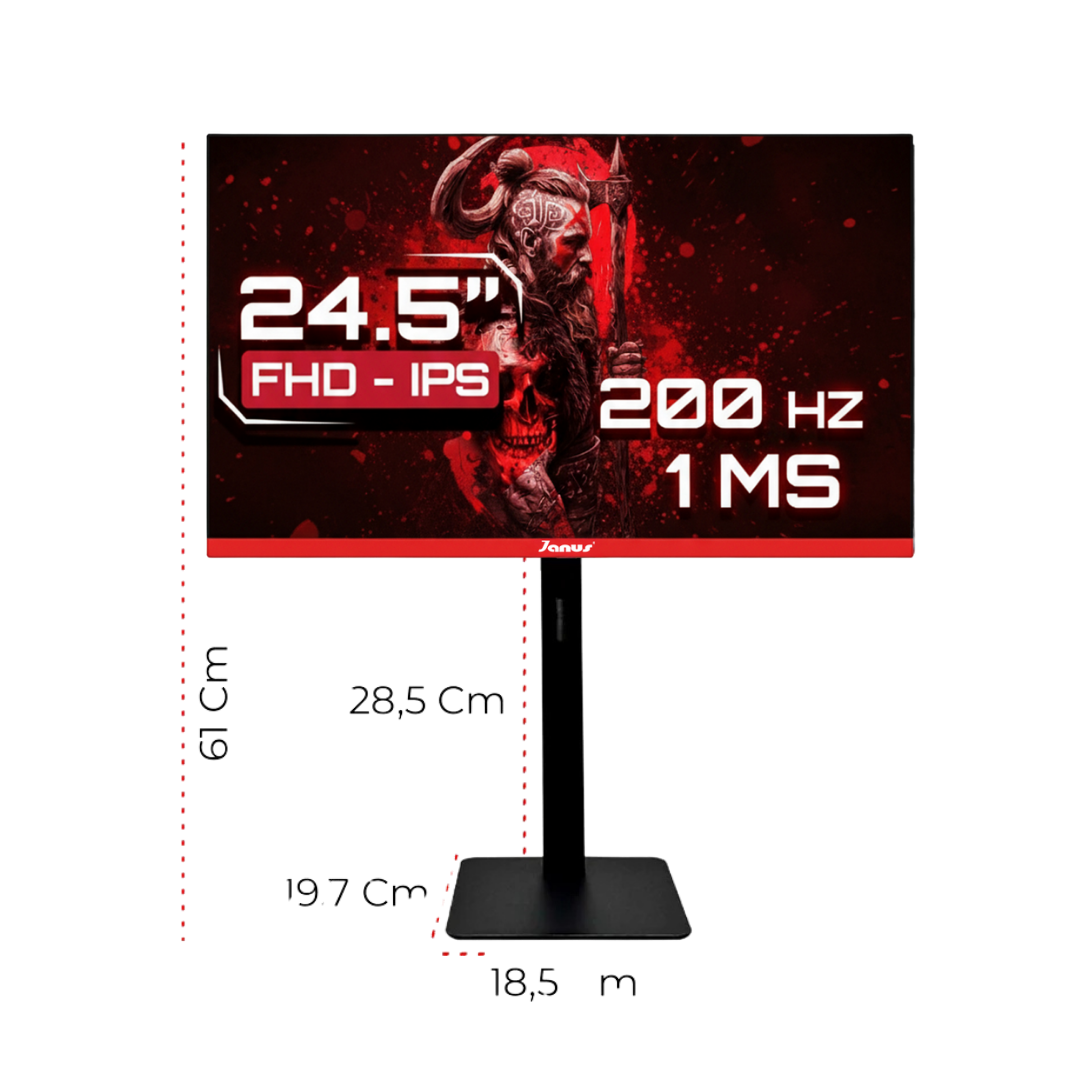 Monitor Janus IPS 24.5" Gamer J2480SIPSGFHD 200hz Plano - 1Ms