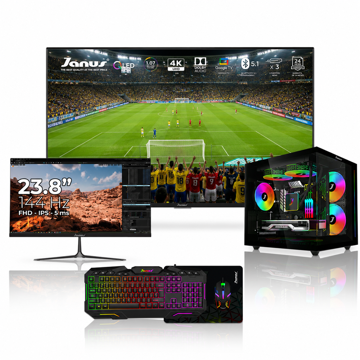 Combo Mundialista Computador Gamer Janus AMD RYZEN 7 5700G MEMORIA RAM 16GB SSD 512GB M.2   Board A520M    FUENTE Janus 400W