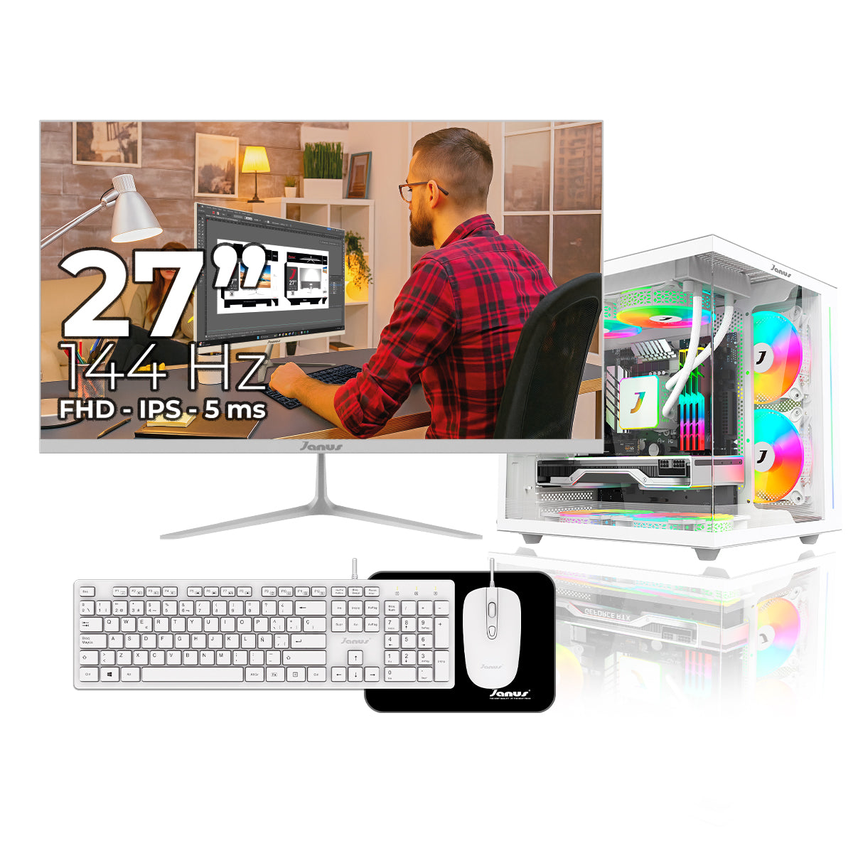 Computador Gamer Janus AMD RYZEN 5 8500G MEMORIA RAM 16GB RGB DDR5 SSD 1TB M.2   Board B650M-HDV    FUENTE Janus 650W 80 PLUS BRONZE