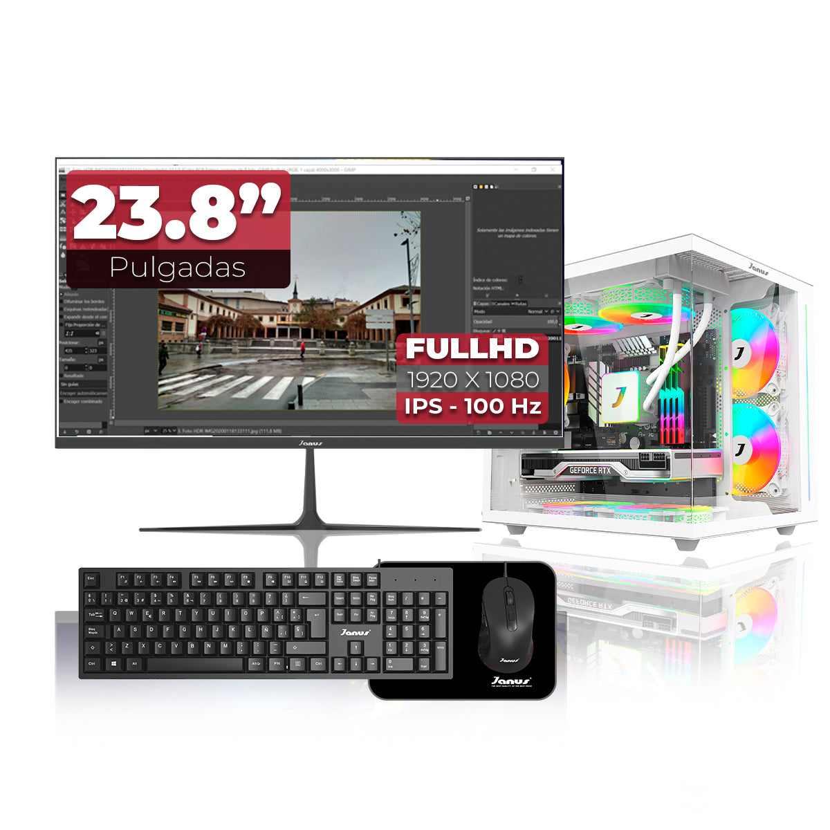 Computador Gamer Janus Amd Ryzen 5 5600Gt Memoria Ram 16Gb Rgb Ssd 512Gb M.2   Board A520M    Fuente Janus 350W