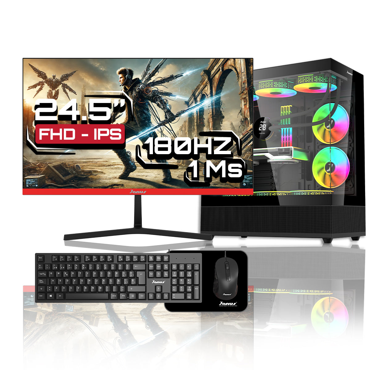 Computador Gamer Janus INTEL CORE I5 12400 MEMORIA RAM 16GB RGB DDR4 SSD 512GB M.2   Board B760M-HDV/M.2   Refrigeracion Liquida 360MM NEGRA FUENTE Janus 400W
