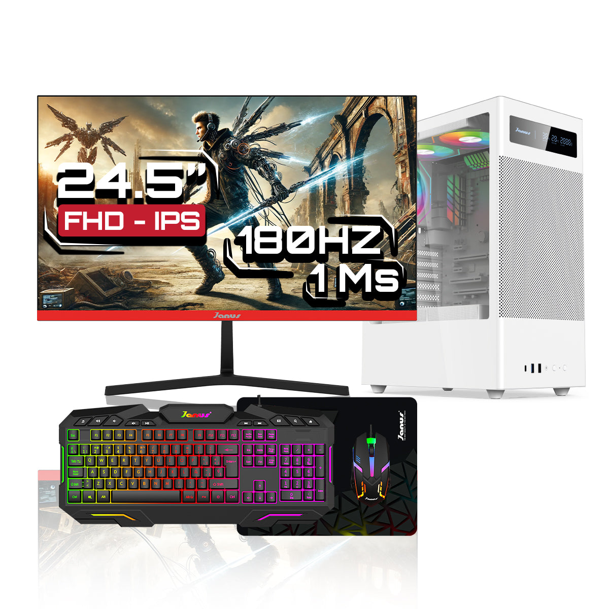 Computador de Escritorio Janus AMD RYZEN 7 8700G Memoria RAM 16GB RGB DDR5 SSD 512GB M.2   Board B650M-HDV   Disipador ARGB Fuente Janus 850W + 80 BRONZE