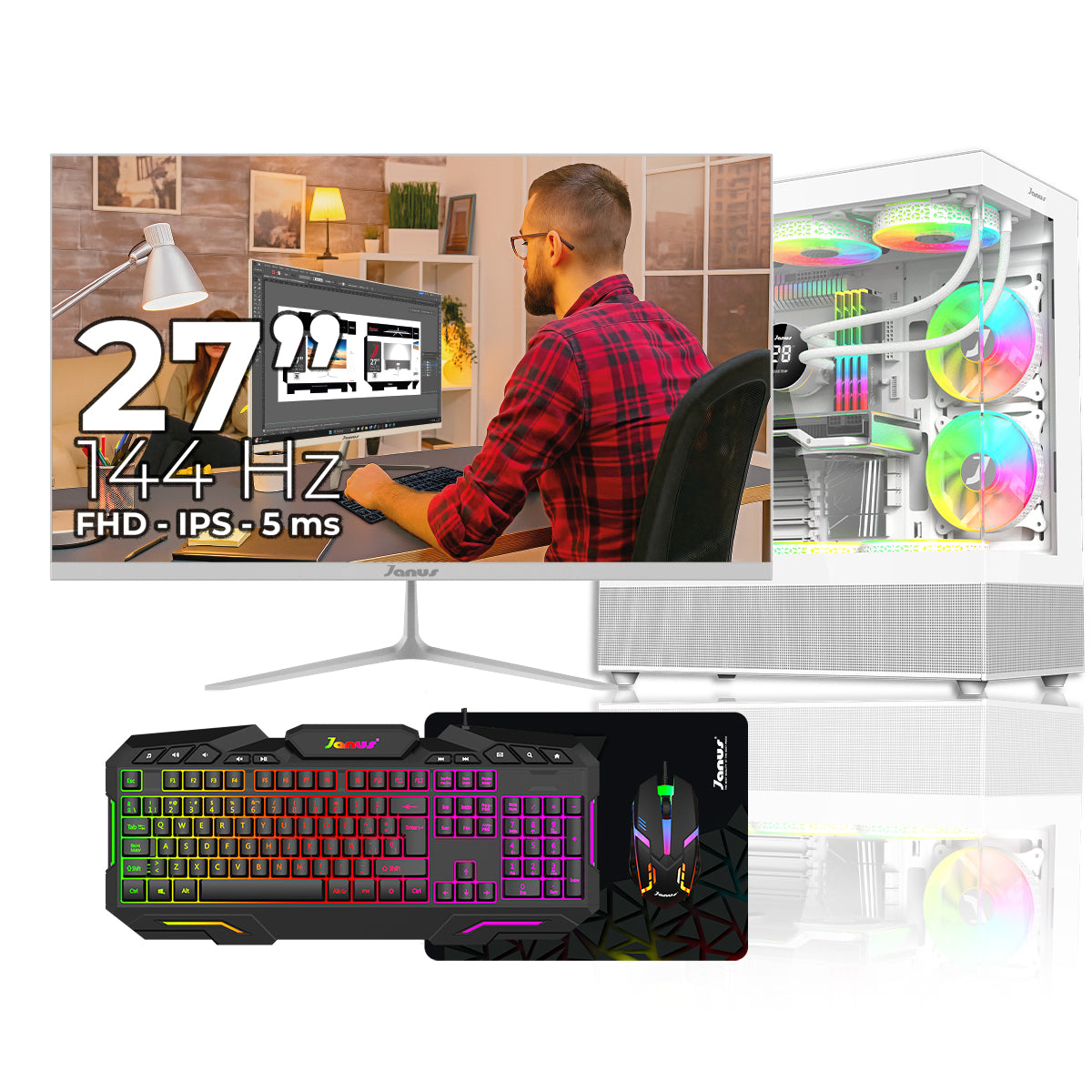 Computador Gamer Janus AMD RYZEN 5 4655G MEMORIA RAM 16GB SSD 512GB M.2   Board A520M-A PRO    FUENTE Janus 400W