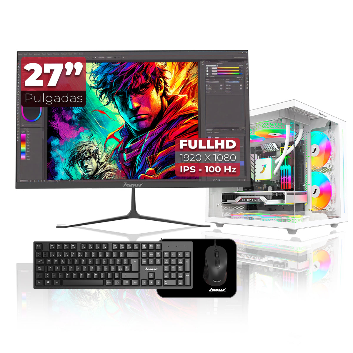 Computador Gamer Janus Amd Ryzen 5 5600Gt Memoria Ram 16Gb Rgb Ssd 512Gb M.2   Board A520M    Fuente Janus 350W