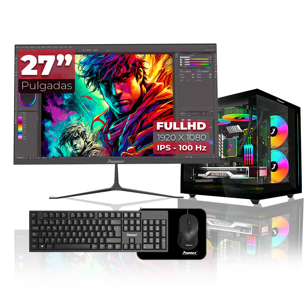 Computador Gamer Janus Amd Ryzen 5 5600Gt Memoria Ram 16Gb Rgb Ssd 512Gb M.2   Board A520M    Fuente Janus 400W