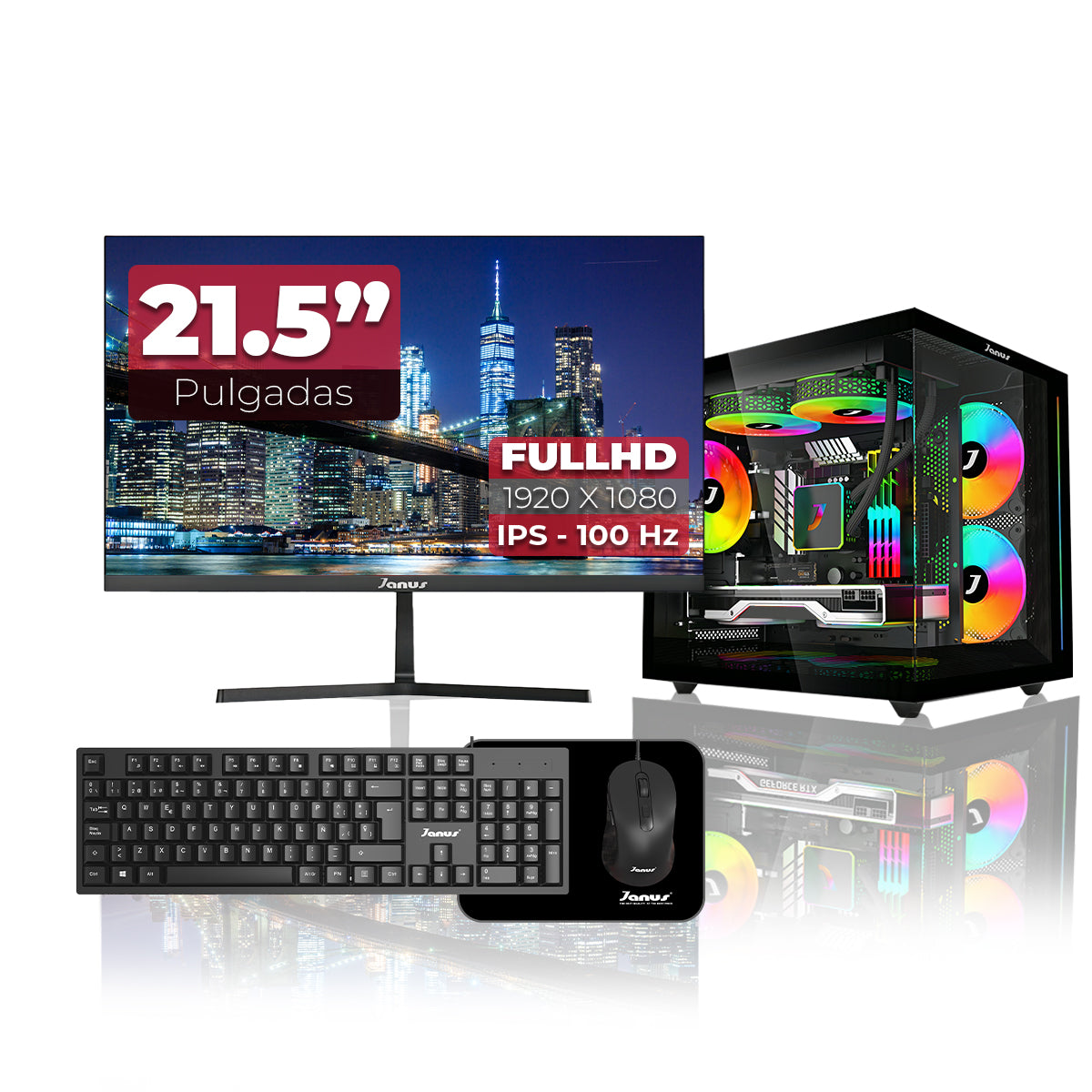 Computador Gamer Janus AMD RYZEN 7 5700G MEMORIA RAM 16GB RGB SSD 512GB M.2   Board B550M PRO-R4    FUENTE Janus 650W 80 PLUS BRONZE