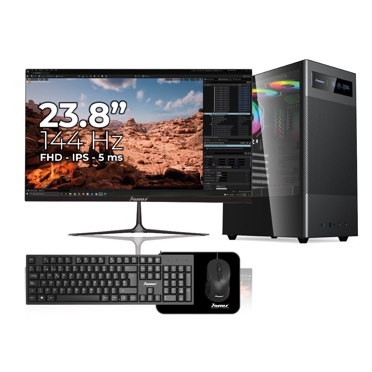 Computador de Escritorio Janus INTEL CORE I7 14700 Memoria RAM 16GB SSD 512GB M.2   Board H610M-A PRO    Fuente Janus 650W 80 PLUS BRONZE