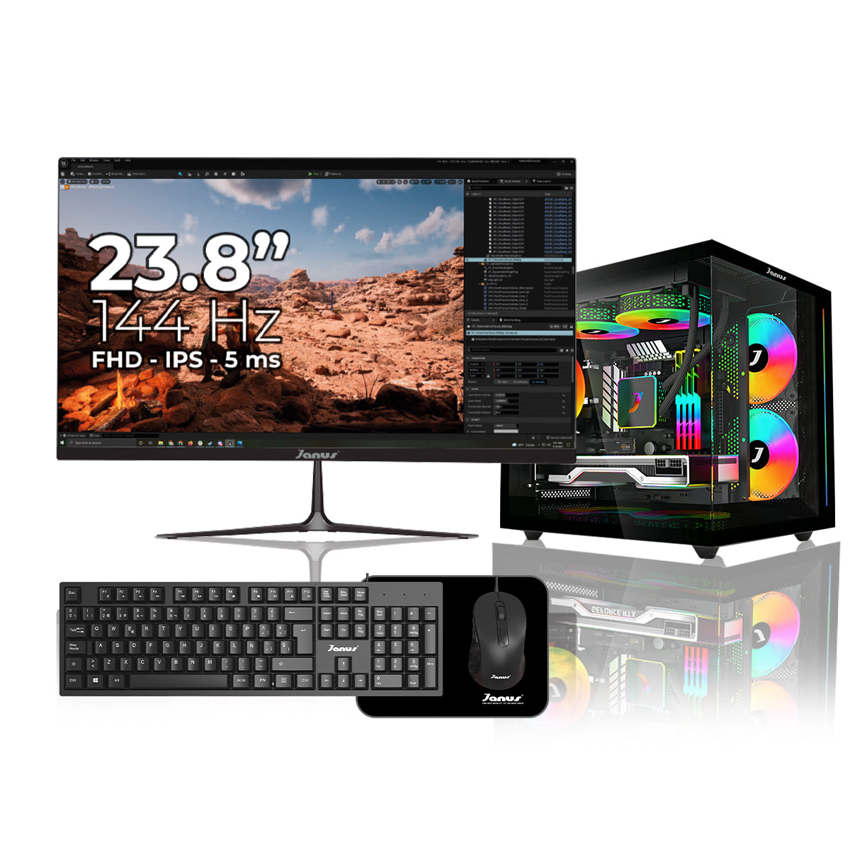 Computador Gamer Janus AMD RYZEN 7 5700G MEMORIA RAM 16GB RGB SSD 512GB M.2   Board B550M PRO-R4    FUENTE Janus 650W 80 PLUS BRONZE