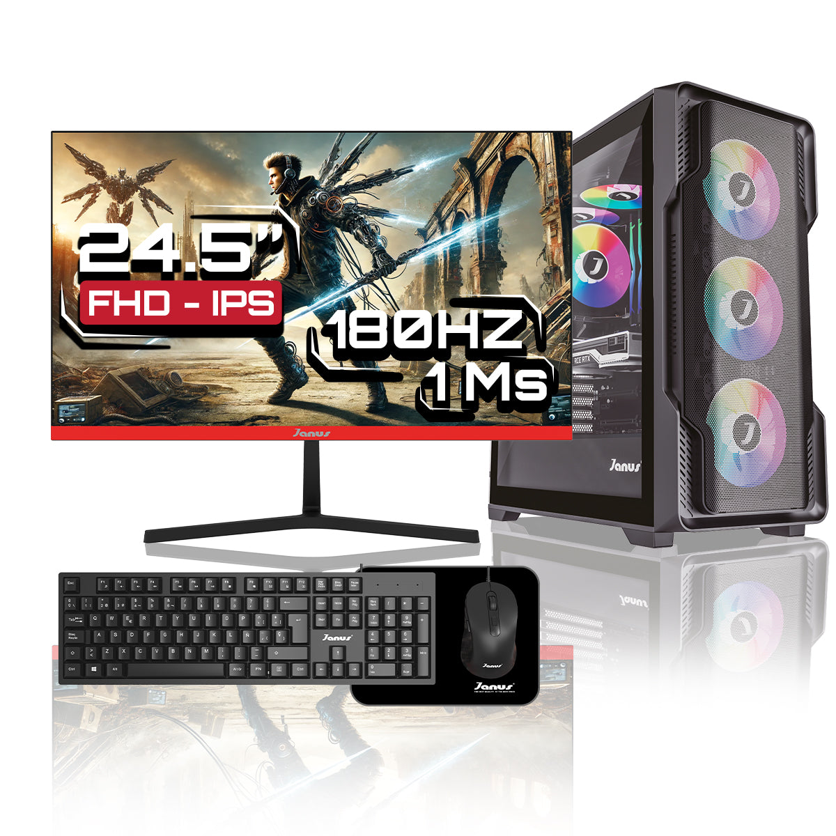 Computador Gamer Janus AMD RYZEN 7 5700G MEMORIA RAM 16GB RGB SSD 512GB M.2   Board A520M-AC WIFI   Refrigeracion Liquida 360MM NEGRA FUENTE Janus 650W 80 PLUS BRONZE