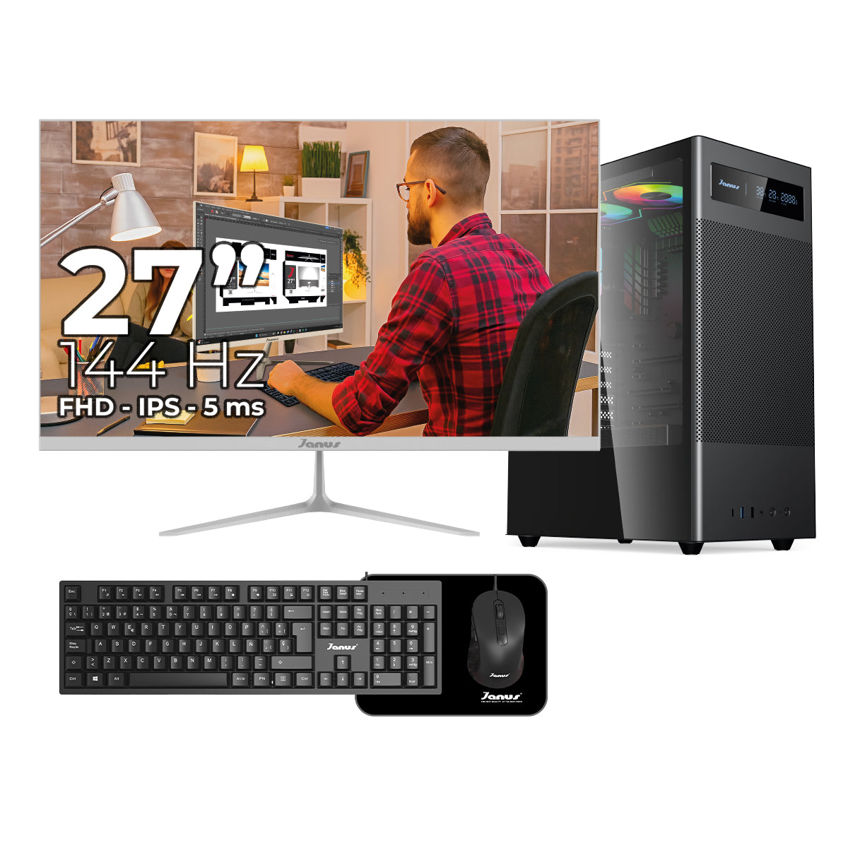 Computador de Escritorio Janus INTEL CORE I7 14700 Memoria RAM 16GB SSD 512GB M.2   Board H610M-A PRO    Fuente Janus 650W 80 PLUS BRONZE