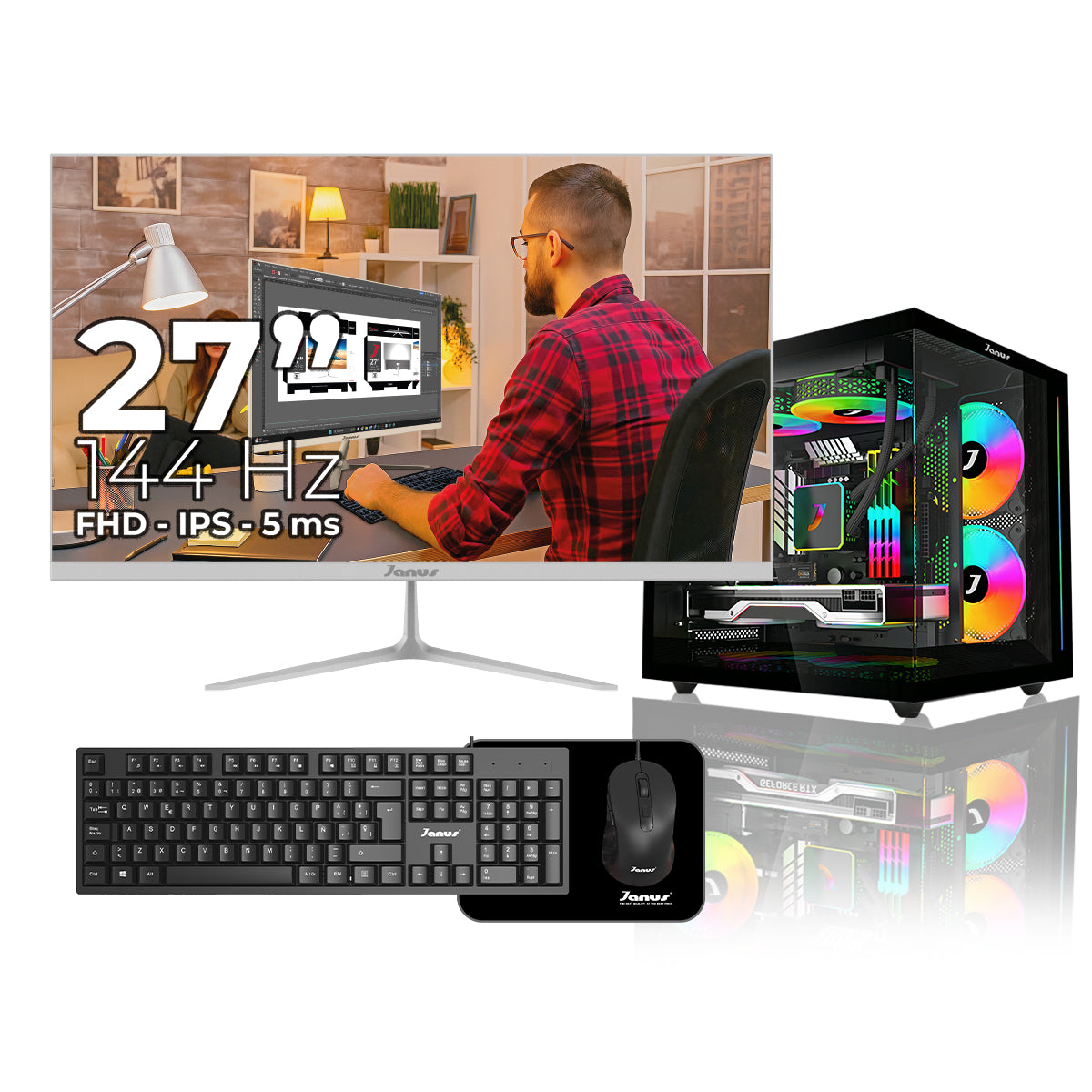 Computador Gamer Janus AMD RYZEN 7 5700G MEMORIA RAM 16GB RGB SSD 512GB M.2   Board B550M PRO-R4    FUENTE Janus 650W 80 PLUS BRONZE