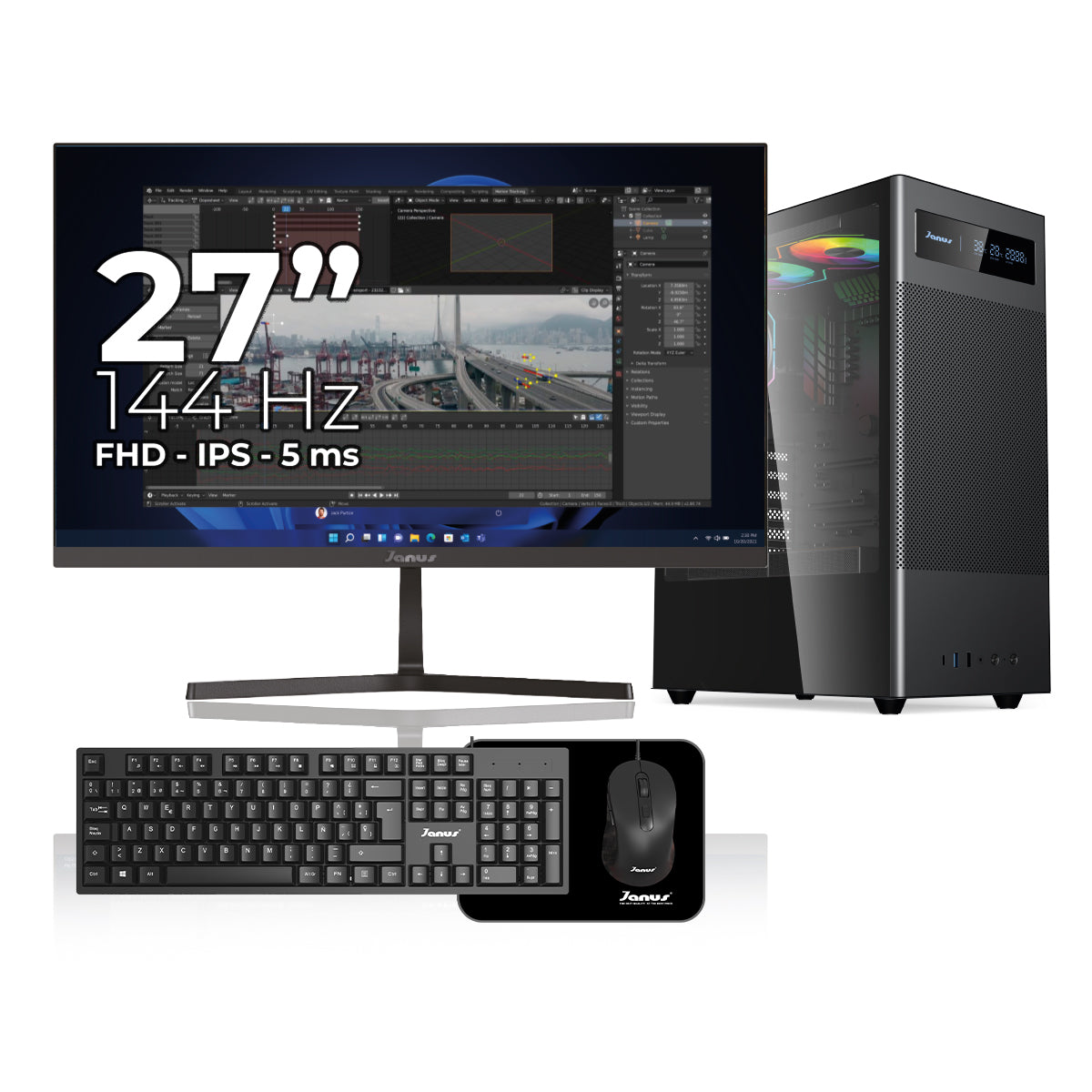 Computador de Escritorio Janus INTEL CORE I7 14700 Memoria RAM 16GB SSD 512GB M.2   Board H610M-A PRO    Fuente Janus 650W 80 PLUS BRONZE