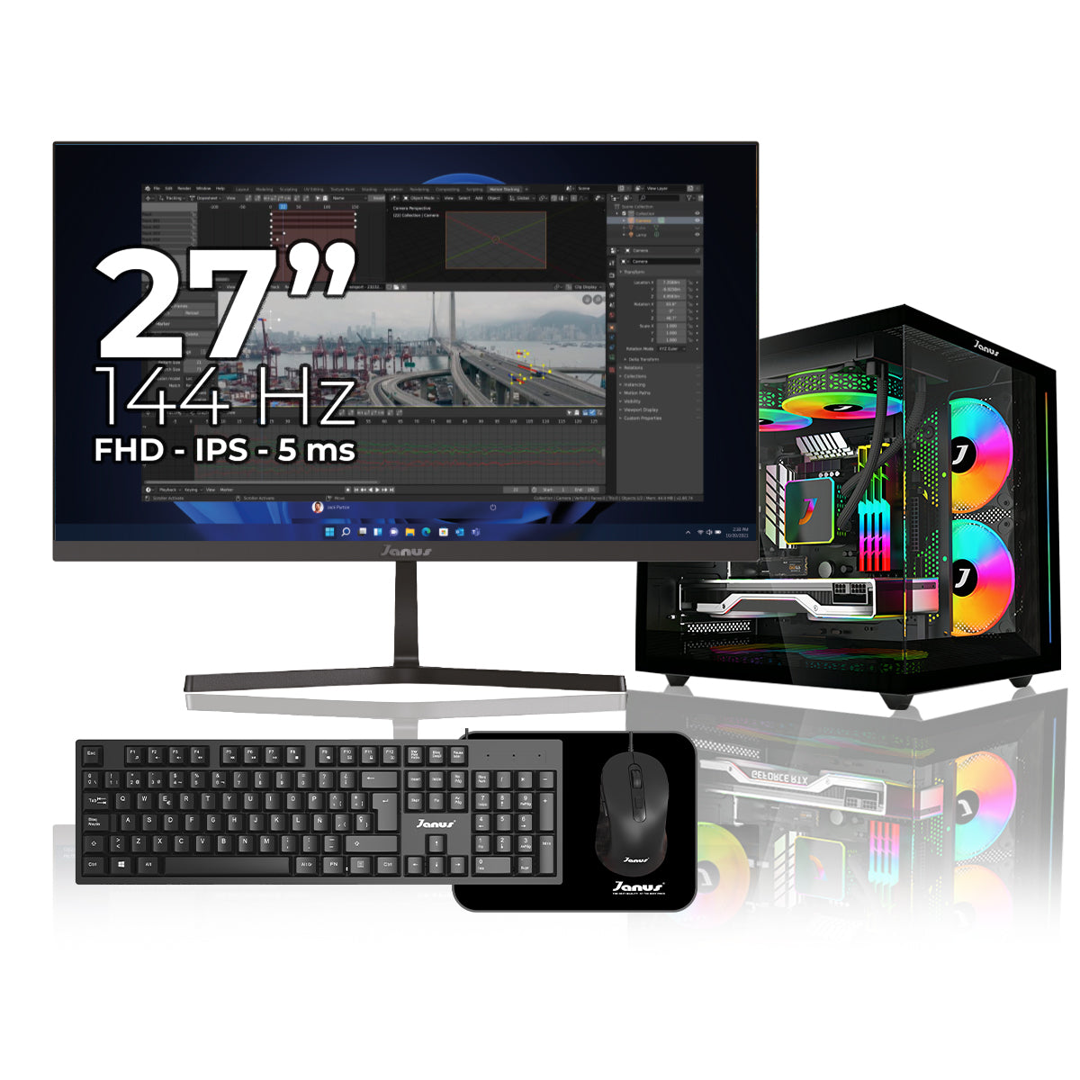 Computador Gamer Janus AMD RYZEN 7 5700G MEMORIA RAM 16GB RGB SSD 512GB M.2   Board B550M PRO-R4    FUENTE Janus 650W 80 PLUS BRONZE