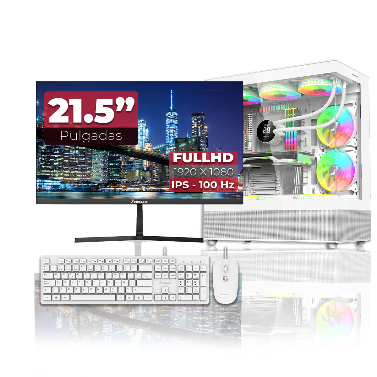 Computador Gamer Janus Amd Ryzen 5 5600Gt Memoria Ram 16Gb Rgb Ssd 512Gb M.2   Board A520M   Disipador Argb Fuente Janus 650W 80 Plus Bronze