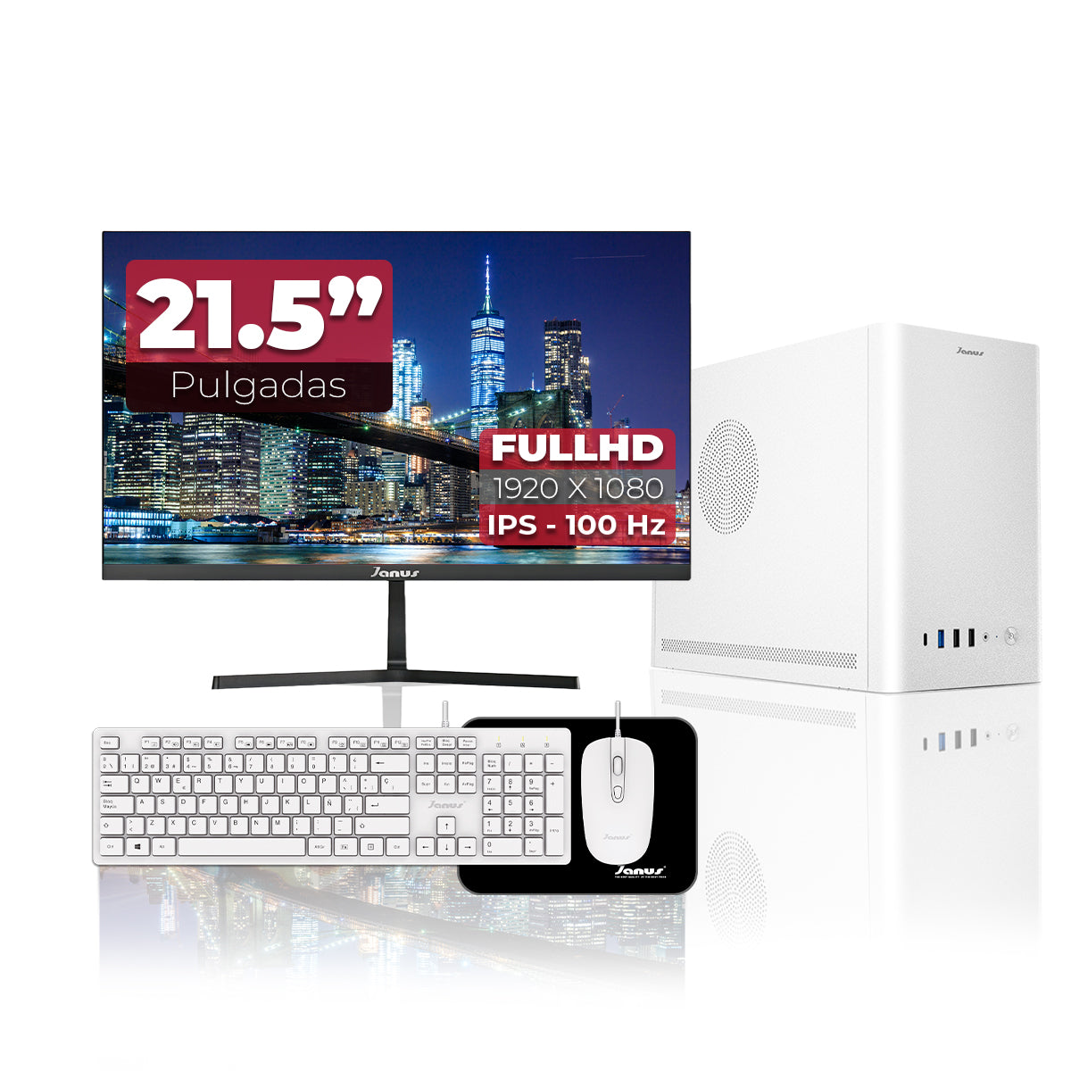 COMPUTADOR DE ESCRITORIO JANUS AMD RYZEN 7 5700G MEMORIA RAM 16GB SSD 512GB M.2   BOARD A520M   FUENTE JANUS 350W