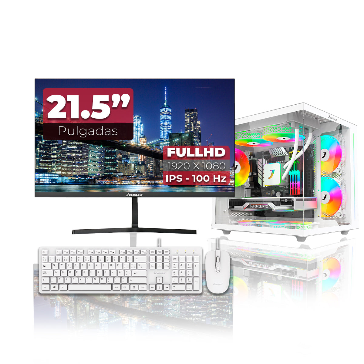 Computador Gamer Janus AMD RYZEN 5 8600G MEMORIA RAM 16GB DDR5 SSD 512GB M.2   Board A620M-HDV-M2   Disipador ARGB FUENTE Janus 400W