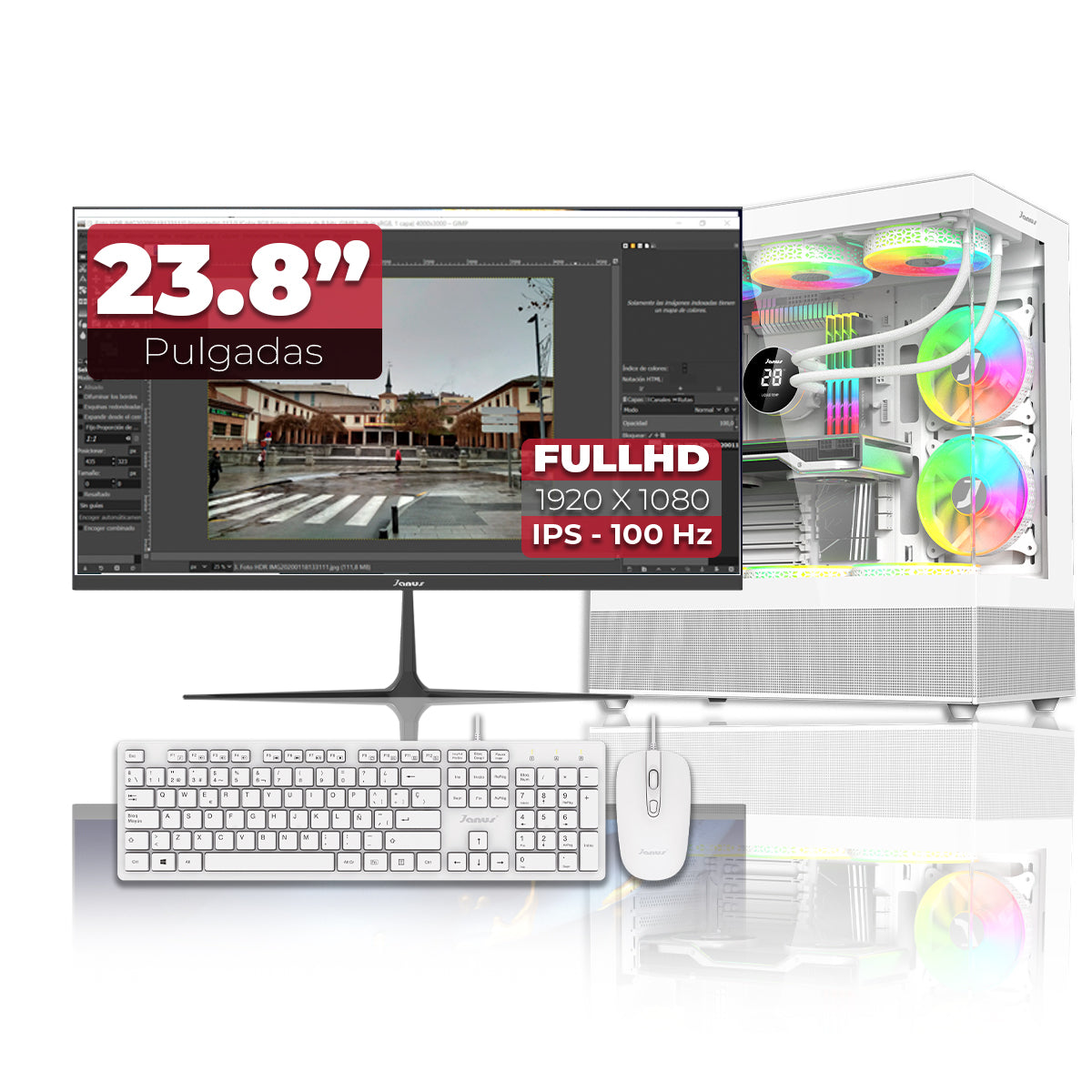 Computador Gamer Janus Amd Ryzen 5 5600Gt Memoria Ram 16Gb Rgb Ssd 512Gb M.2   Board A520M   Disipador Argb Fuente Janus 650W 80 Plus Bronze