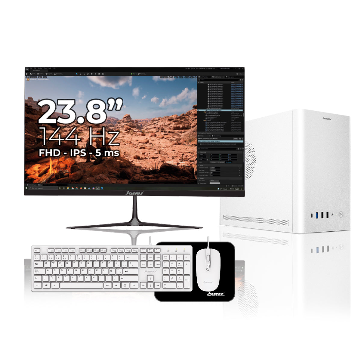 COMPUTADOR DE ESCRITORIO JANUS AMD RYZEN 7 5700G MEMORIA RAM 16GB SSD 512GB M.2   BOARD A520M   FUENTE JANUS 350W