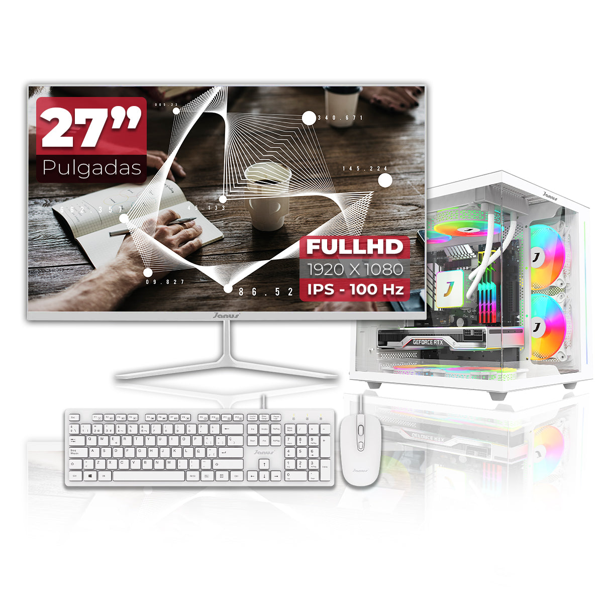 Computador Gamer Janus INTEL CORE I5 14400F MEMORIA RAM 16GB RGB SSD 1TB M.2  RTX 3050 Board H610M    FUENTE Janus 400W