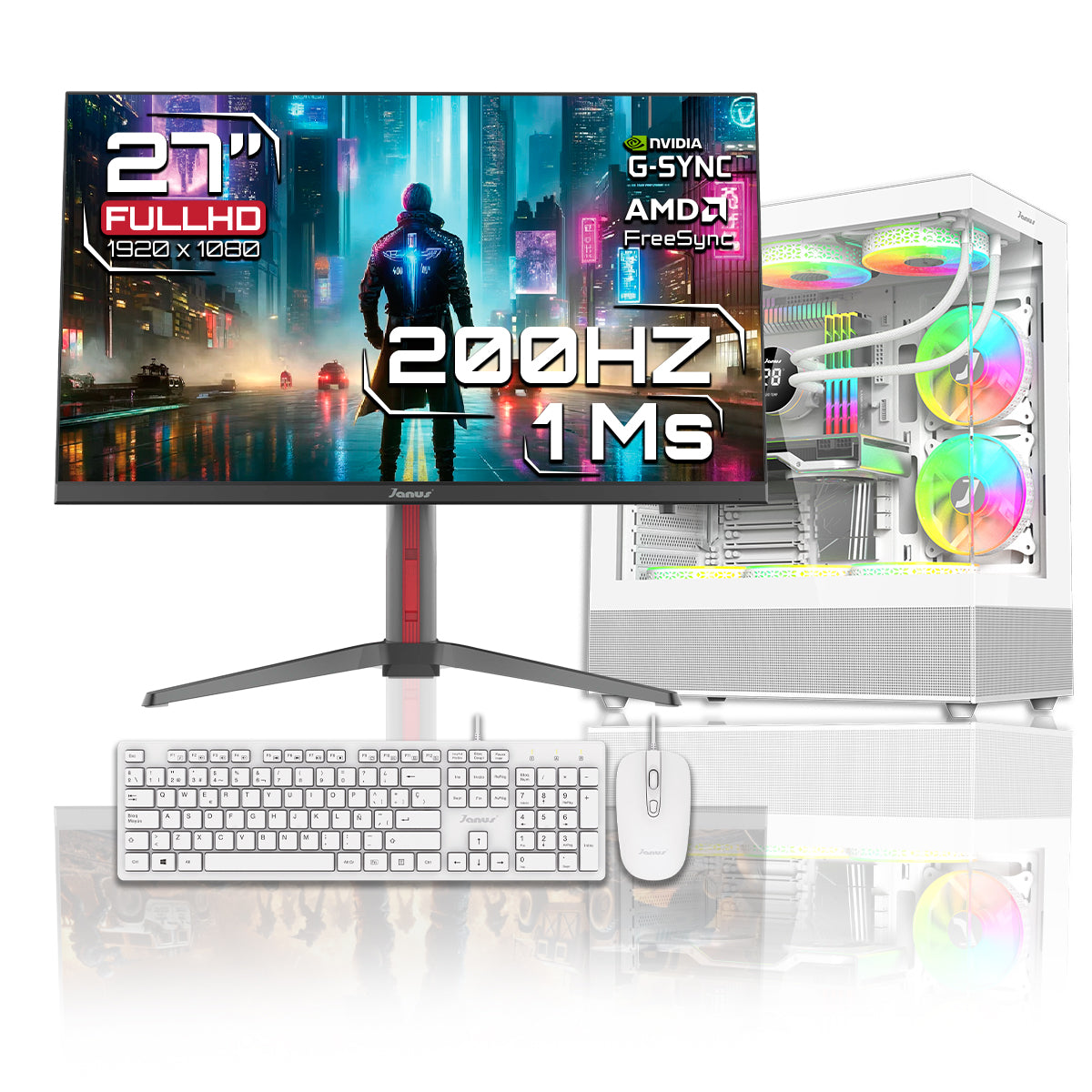 Computador Gamer Janus Amd Ryzen 5 5600Gt Memoria Ram 16Gb Rgb Ssd 512Gb M.2   Board A520M   Disipador Argb Fuente Janus 650W 80 Plus Bronze