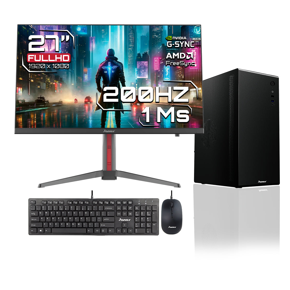 Computador de Escritorio Janus INTEL CELERON G5905 Memoria RAM 8GB SSD 512GB SATA   Board H410M-HDV    Fuente Janus 400W