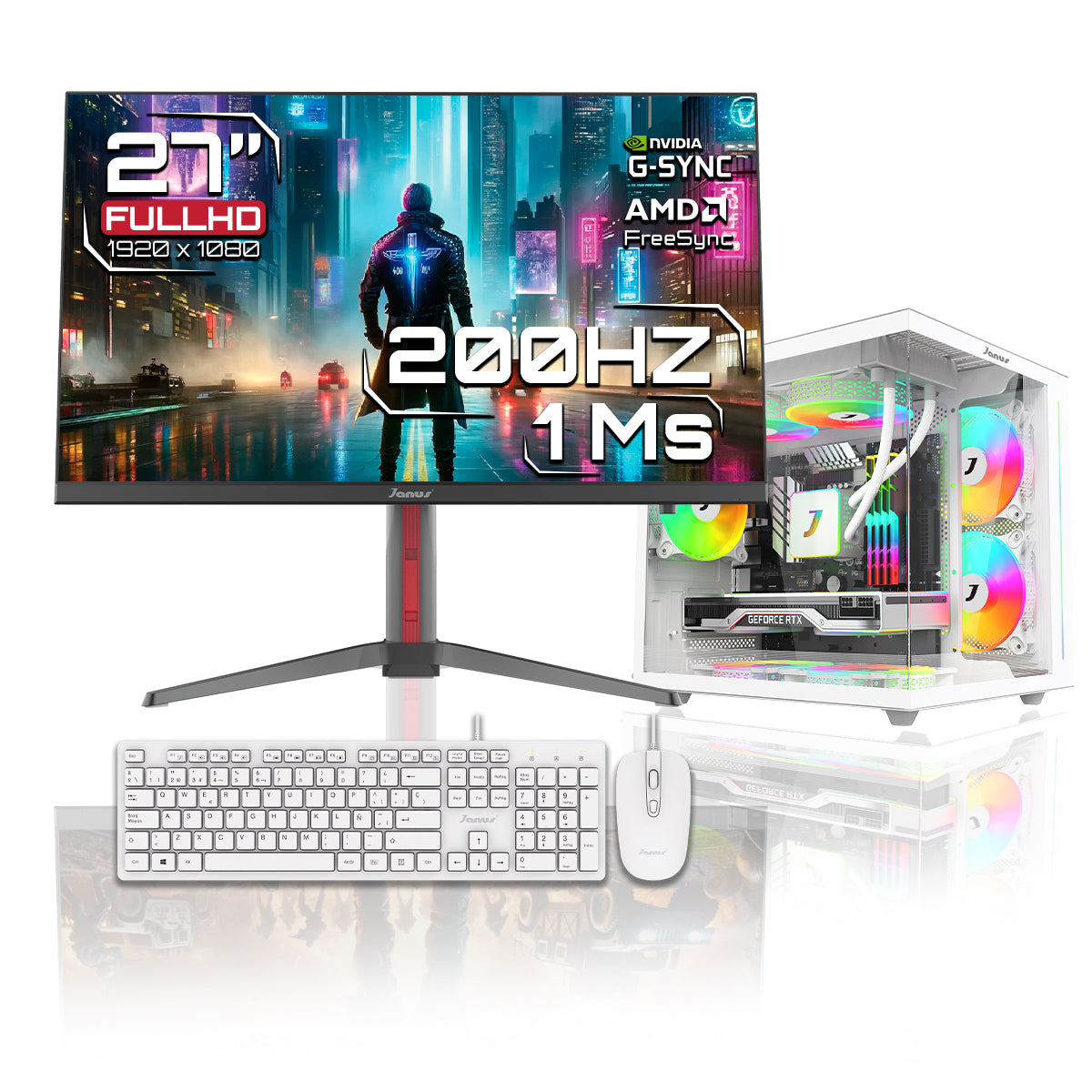 Computador Gamer Janus INTEL CORE I5 14400F MEMORIA RAM 16GB RGB SSD 1TB M.2  RTX 3050 Board H610M    FUENTE Janus 400W