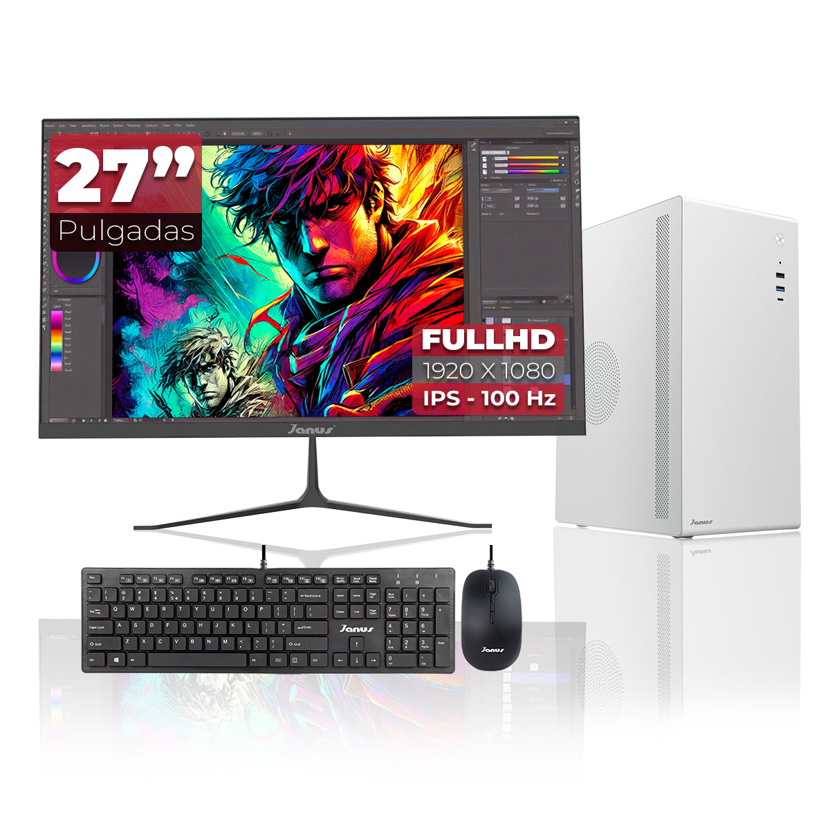 Computador De Escritorio Janus Intel Pentium G6405 Memoria Ram 8Gb Ssd 512Gb M.2   Board Cml-Hdv/M.2 Tpm R2.0    Fuente Janus 300W
