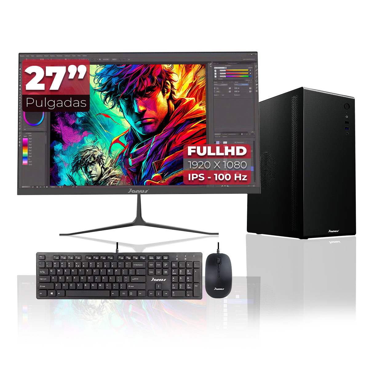 Computador de Escritorio Janus INTEL CORE I5 12400 Memoria RAM 16GB SSD 512GB M.2   Board H610M    Fuente Janus 400W