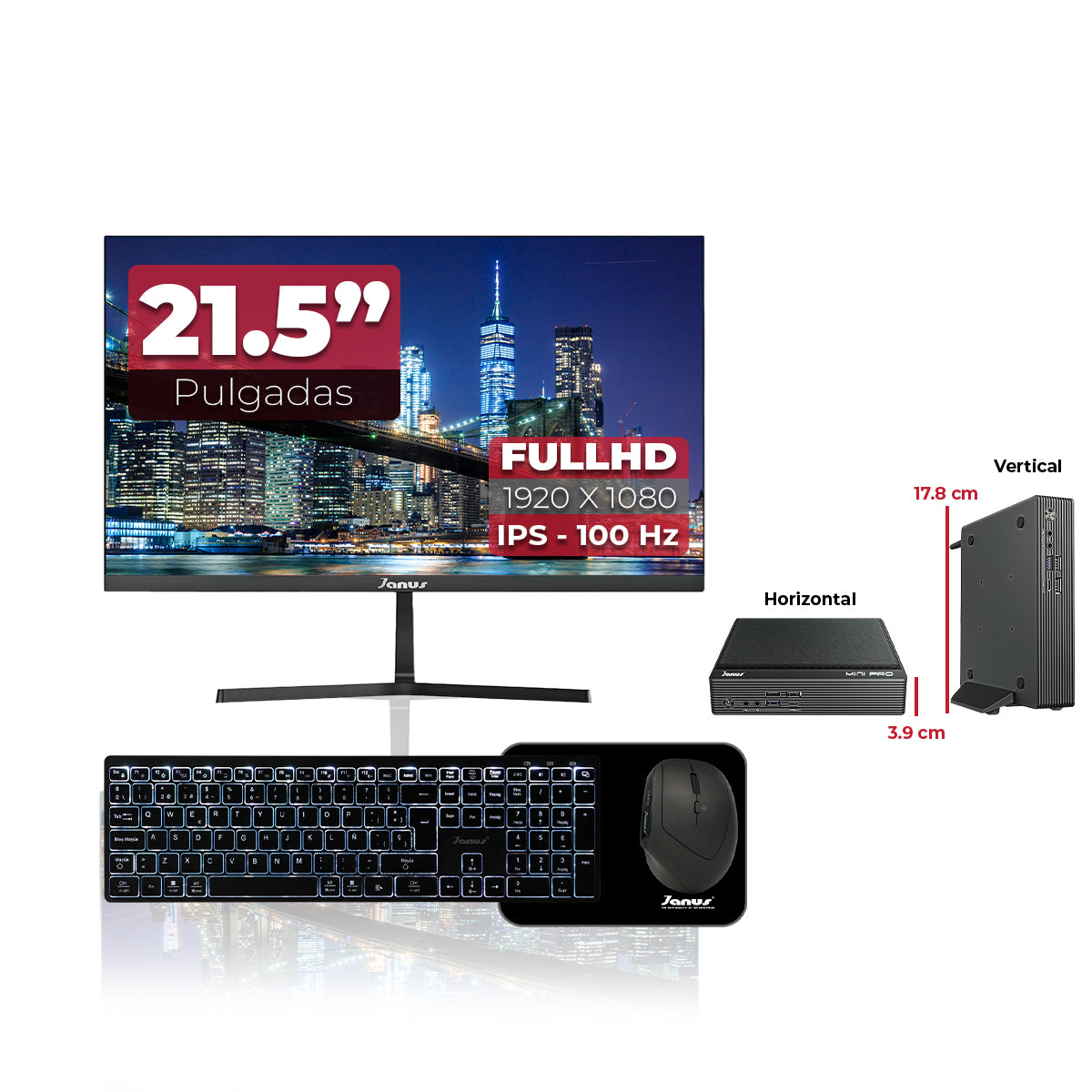 Computador de Escritorio Janus INTEL CORE I5 12400 Memoria RAM 16GB DDR5 SO-DIMM SSD 1TB M.2   Board H610M    Fuente Janus 19V 7.9A
