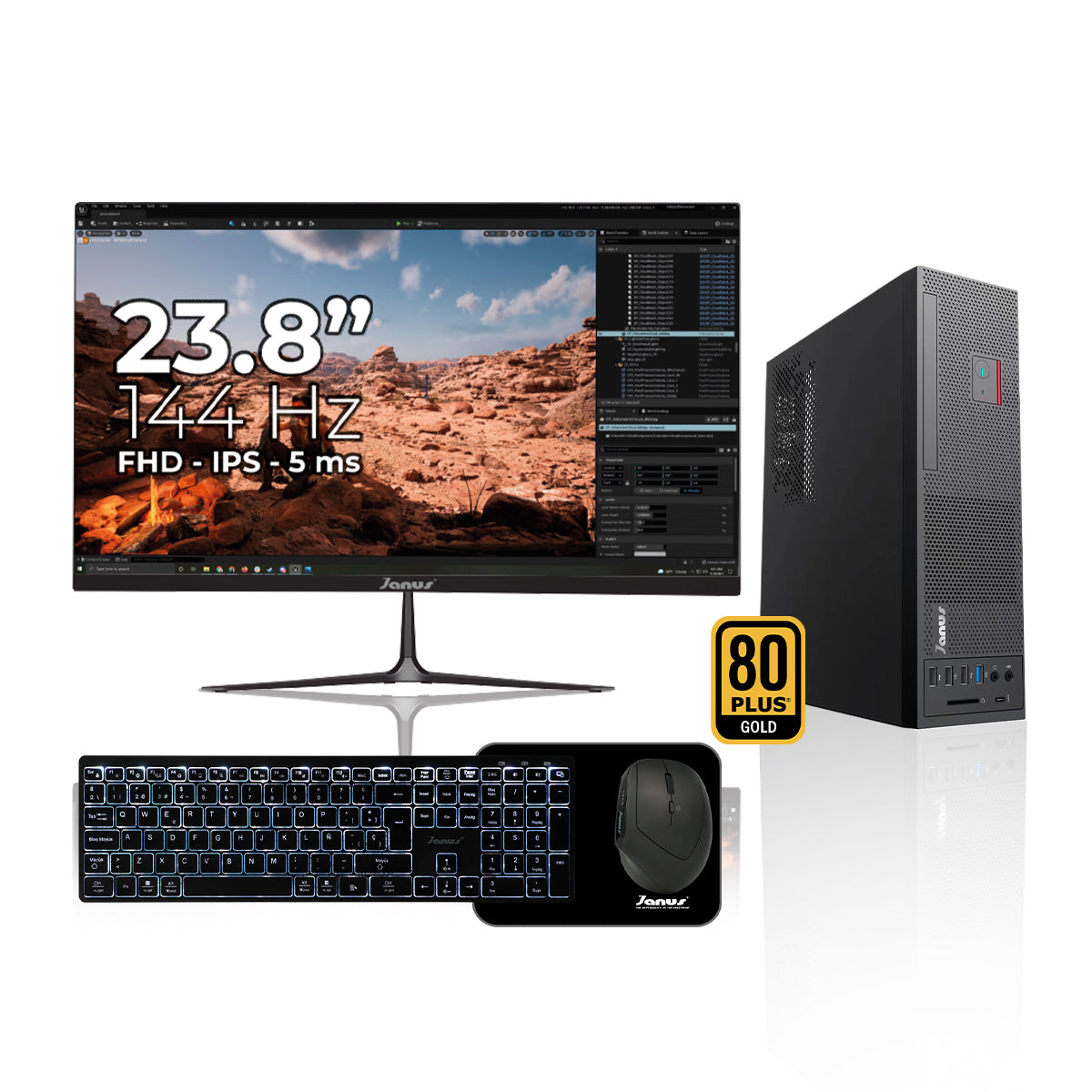 Workstation Janus INTEL CORE I3 10105 MEMORIA RAM 16GB SSD 512GB SATA   Board H410M-HDV    FUENTE Janus 300W 80 + GOLD