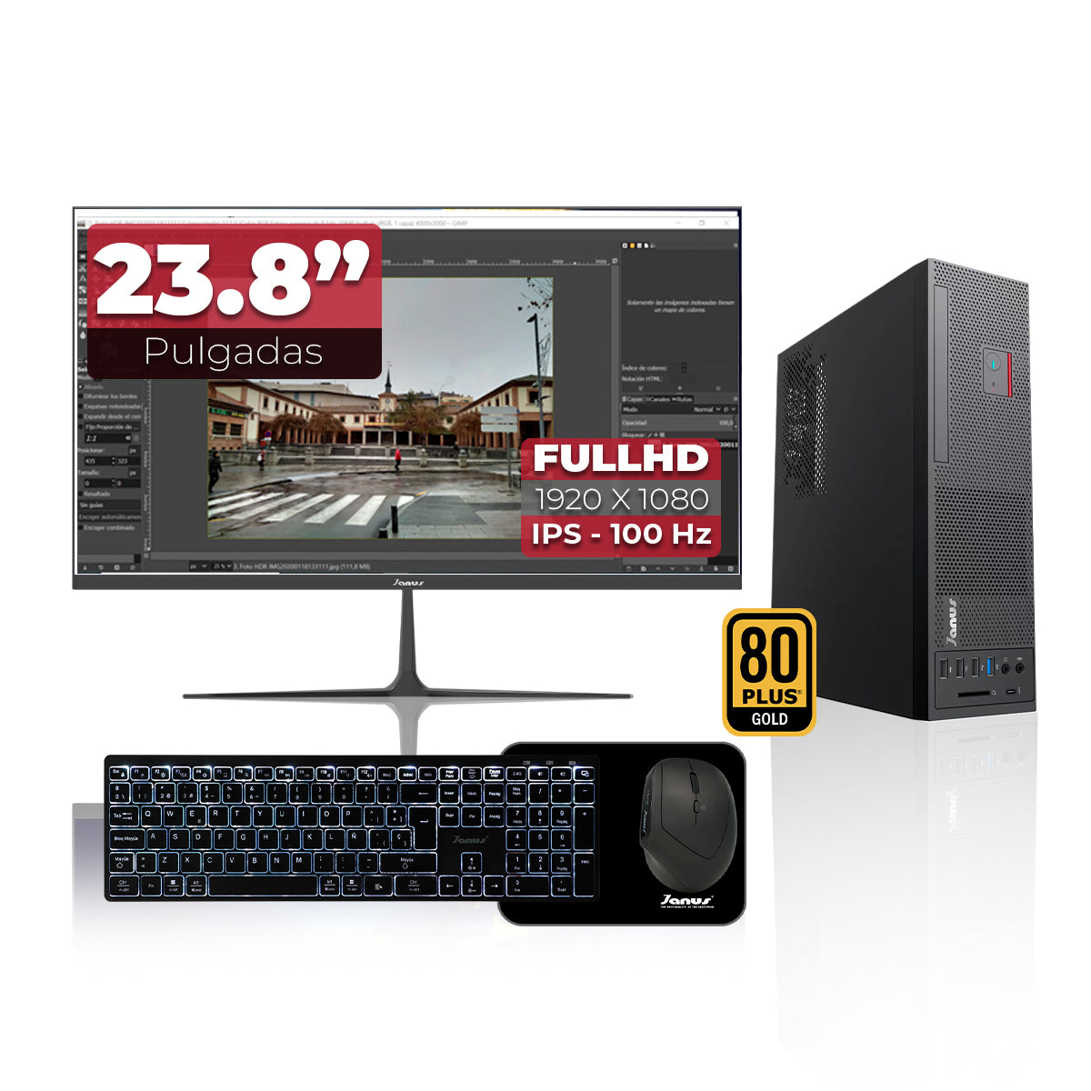 Workstation Janus INTEL CORE I7 14700 MEMORIA RAM 32GB SSD 1TB M.2   Board H610M    FUENTE Janus 300W 80 + GOLD