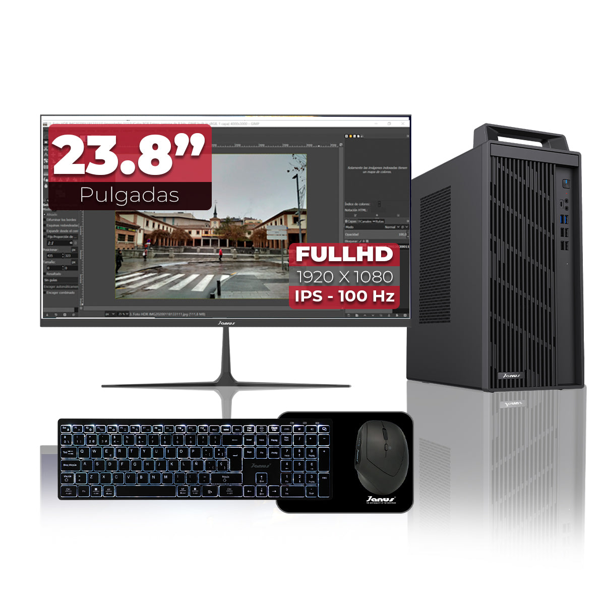 Computador de Escritorio Janus INTEL CORE I5 ULTRA 225 Memoria RAM 16GB DDR5 SSD 1TB M.2   Board H810-X    Fuente Janus 350W