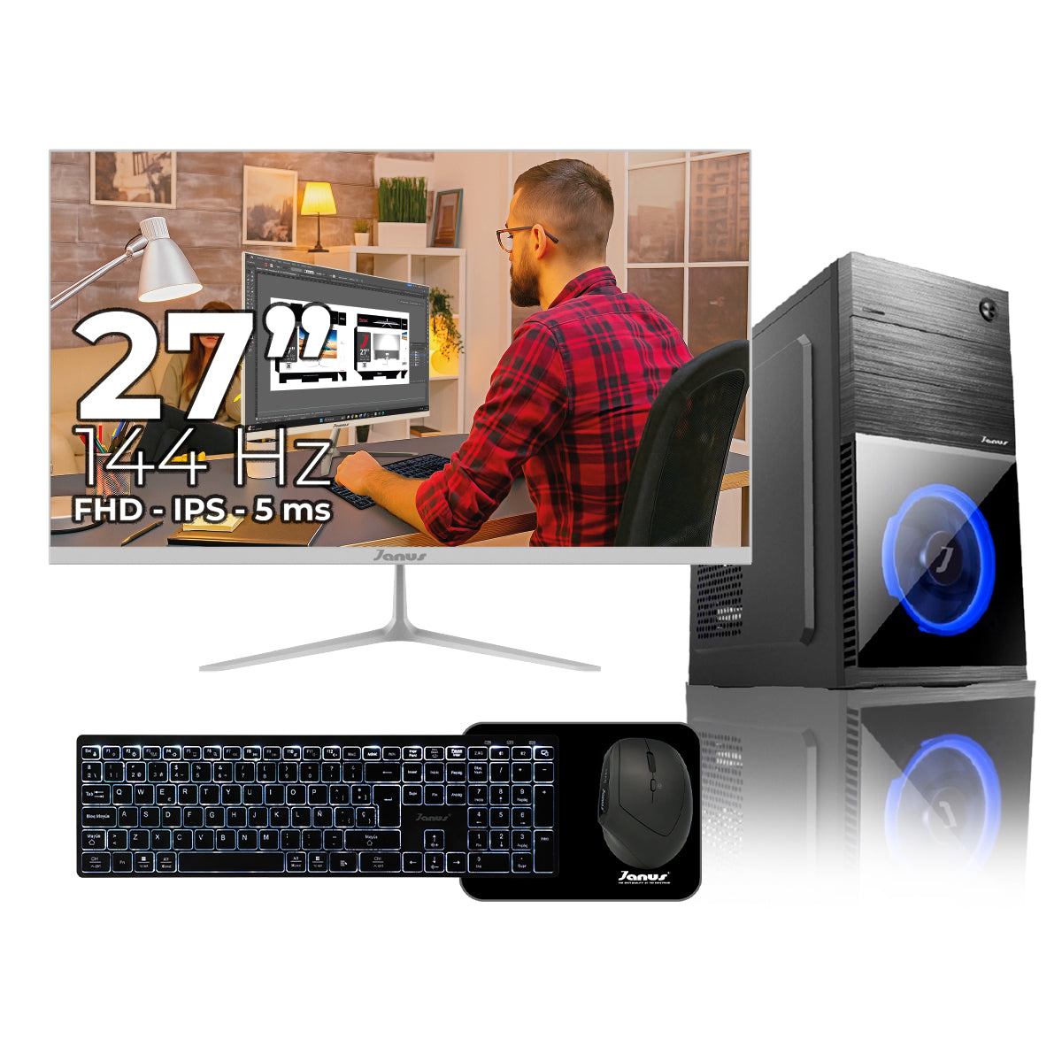 Computador de Escritorio Janus INTEL CORE I3 14100 Memoria RAM 16GB SSD 512GB M.2   Board H610M    Fuente Janus 400W