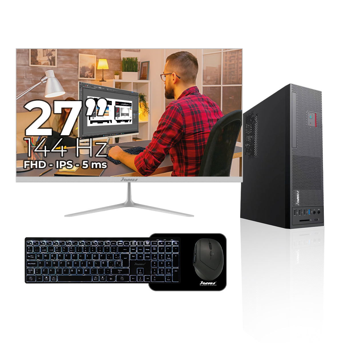 Workstation Janus INTEL CORE I3 10105 MEMORIA RAM 8GB SSD 512GB SATA   Board H410M-HDV    FUENTE Janus 200W