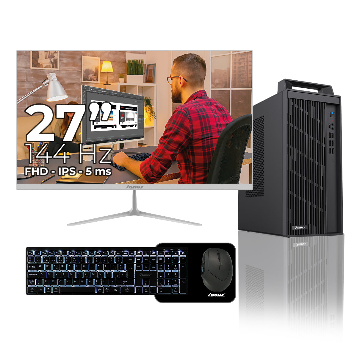Computador de Escritorio Janus AMD RYZEN 5 5600GT Memoria RAM 16GB SSD 512GB M.2   Board B550M-C WIFI    Fuente Janus 350W