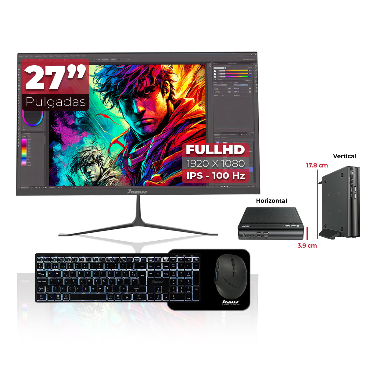 Computador de Escritorio Janus INTEL PENTIUM G6400 Memoria RAM 8GB DDR5 SO-DIMM SSD 512GB M.2   Board H610M    Fuente Janus 19V 7.9A