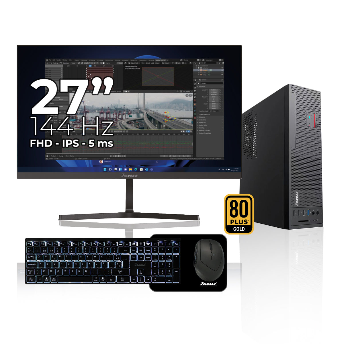 Workstation Janus INTEL CORE I3 10105 MEMORIA RAM 16GB SSD 512GB SATA   Board H410M-HDV    FUENTE Janus 300W 80 + GOLD