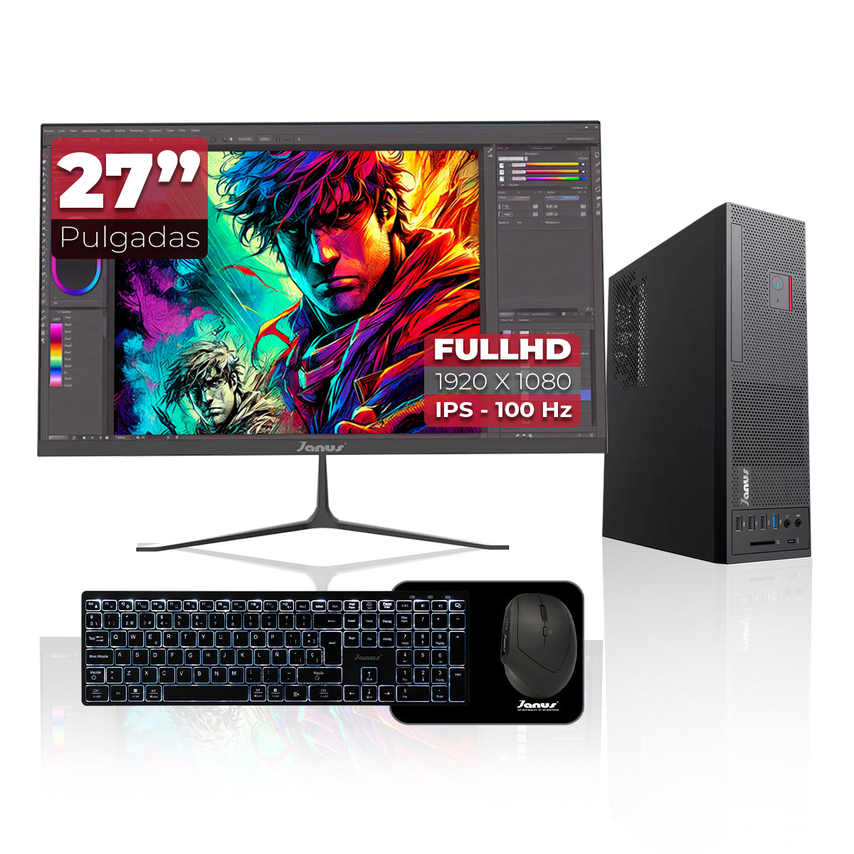 Workstation Janus INTEL CORE I5 12400 MEMORIA RAM 16GB SSD 512GB M.2   Board H610M    FUENTE Janus 200W
