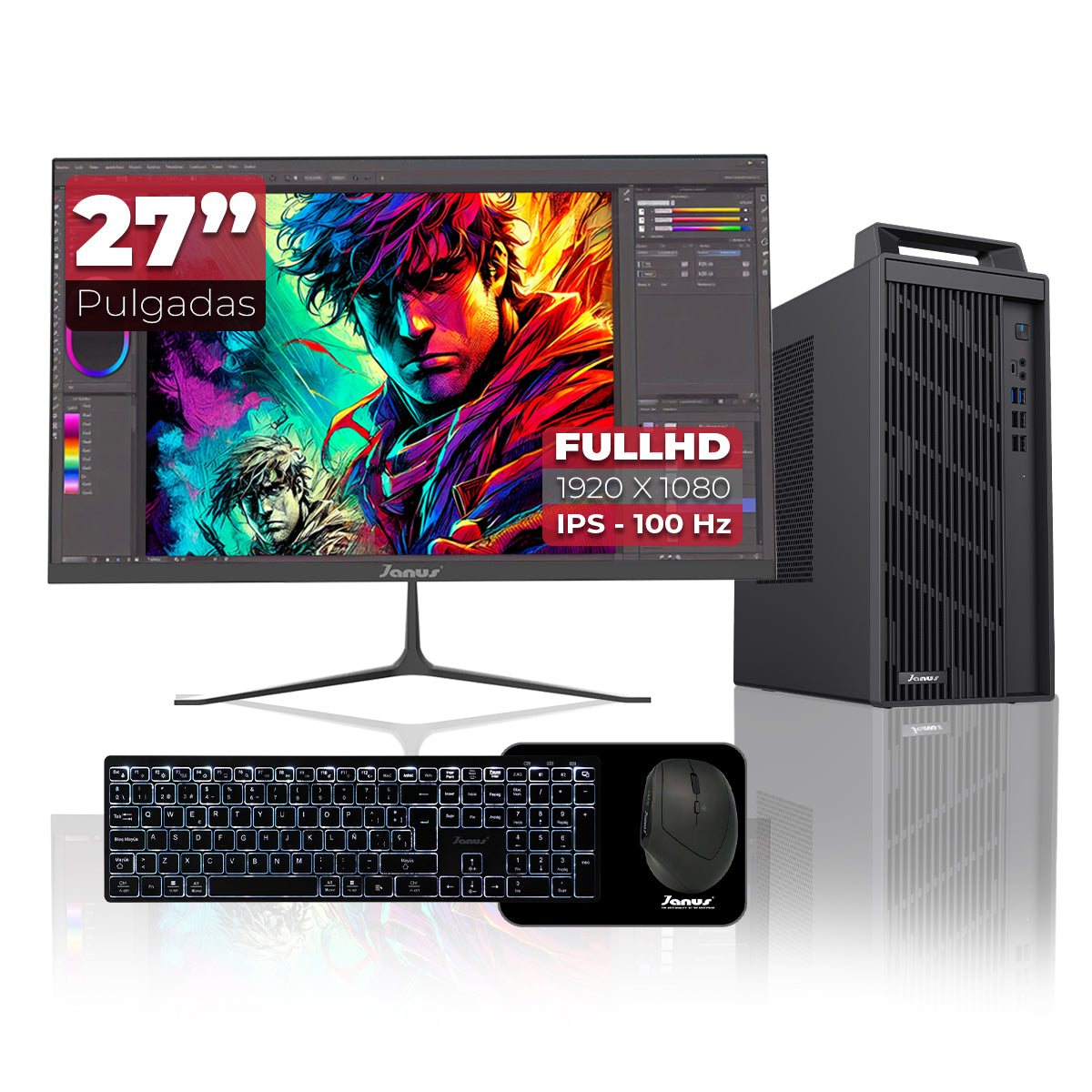 Computador de Escritorio Janus INTEL CORE I5 ULTRA 225 Memoria RAM 16GB DDR5 SSD 1TB M.2   Board H810-X    Fuente Janus 350W