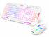 COMBO TECLADO MEMBRANA + MOUSE JANUS  GAMER XTREME PRIME BLANCO ILUMINADO EN COLORES