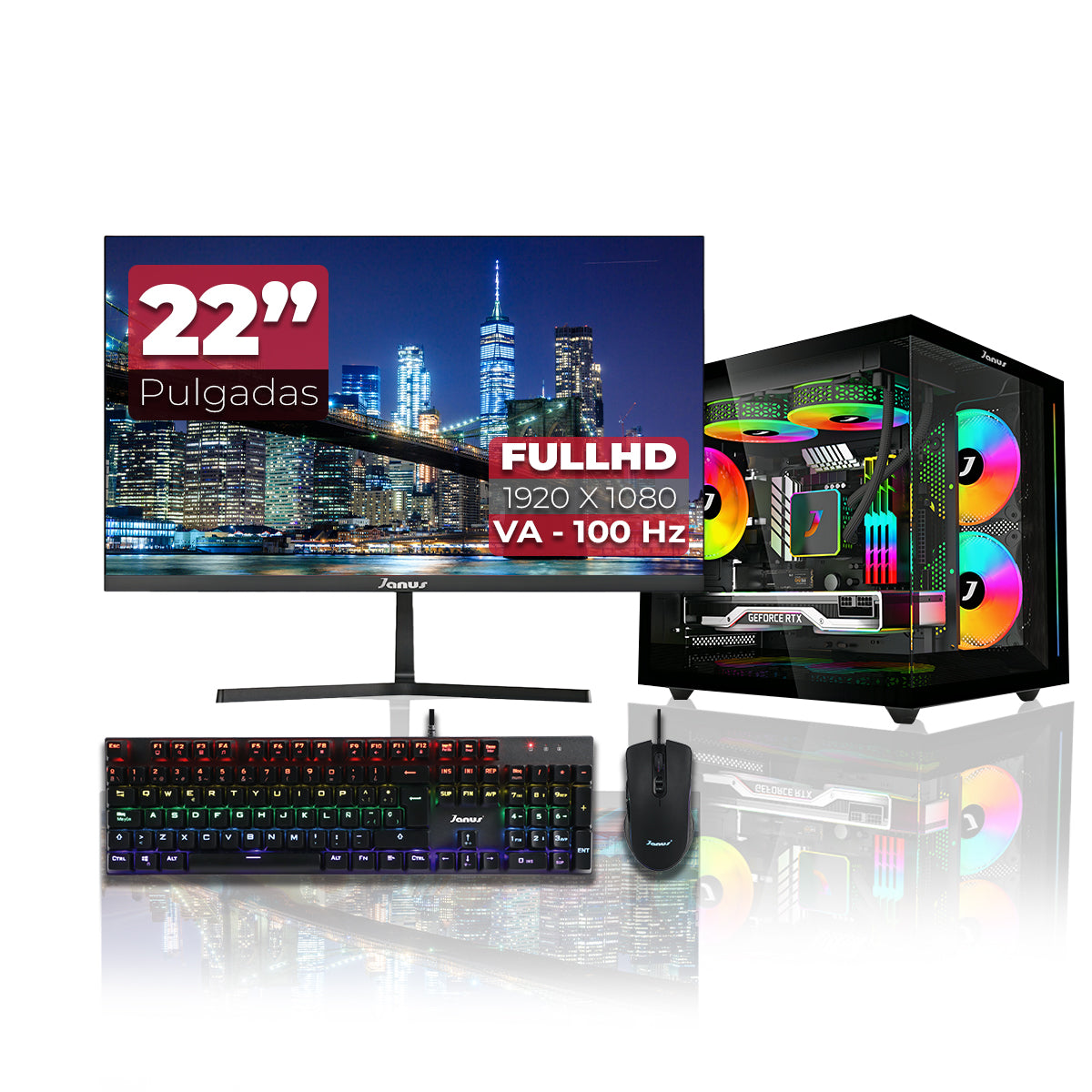 Computador Gamer Janus Amd Ryzen 5 9600X Memoria Ram 32Gb Rgb Ddr5 Ssd 512Gb M.2   Board B850M-X Wifi    Fuente Janus 400W