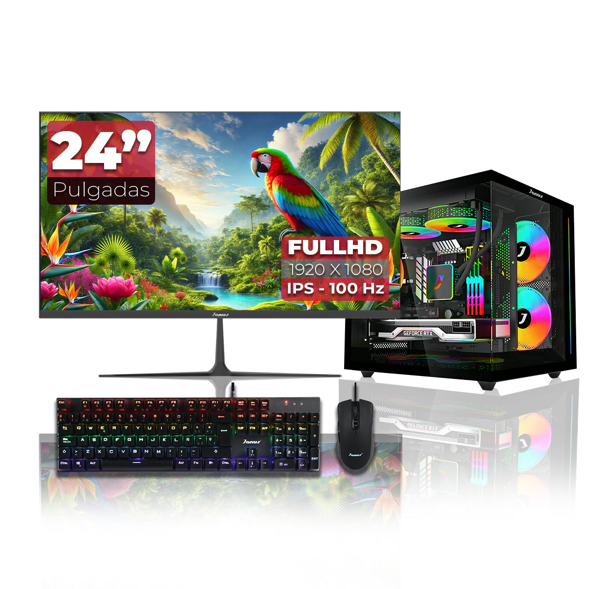 Computador Gamer Janus INTEL CORE I5 14400F MEMORIA RAM 16GB RGB SSD 1TB M.2  RTX 3050 Board H610M    FUENTE Janus 400W