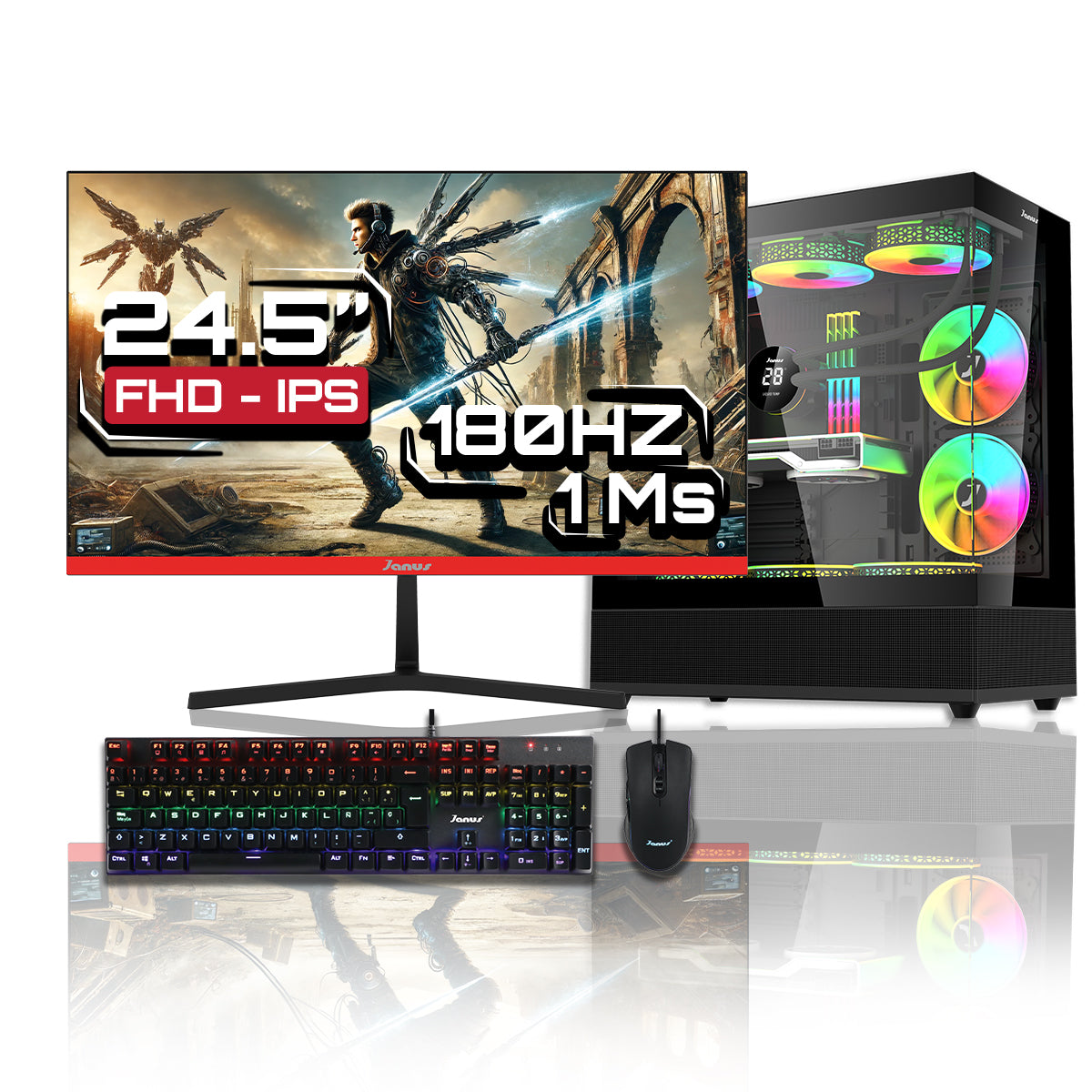 Computador Gamer Janus AMD RYZEN 7 5700G MEMORIA RAM 32GB RGB SSD 512GB M.2   Board A520M   Refrigeracion Liquida 360MM NEGRA FUENTE Janus 400W