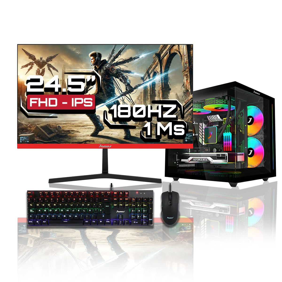 Computador Gamer Janus INTEL CORE I5 14400F MEMORIA RAM 16GB RGB SSD 1TB M.2  RTX 3050 Board H610M    FUENTE Janus 400W