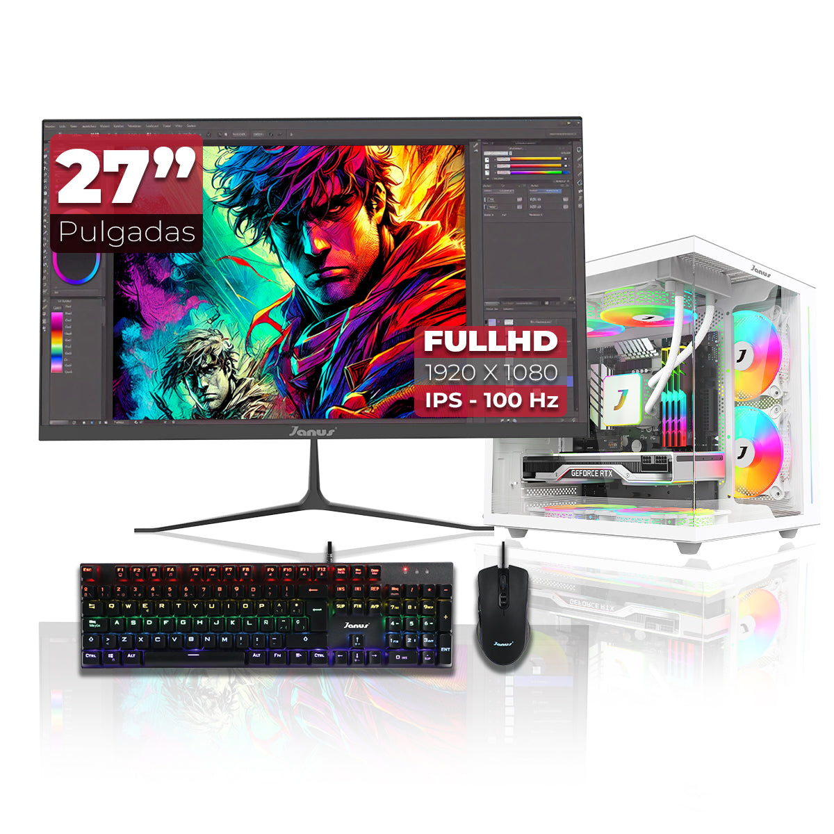 Computador Gamer Janus Amd Ryzen 5 5600Gt Memoria Ram 16Gb Rgb Ssd 512Gb M.2   Board A520M    Fuente Janus 400W