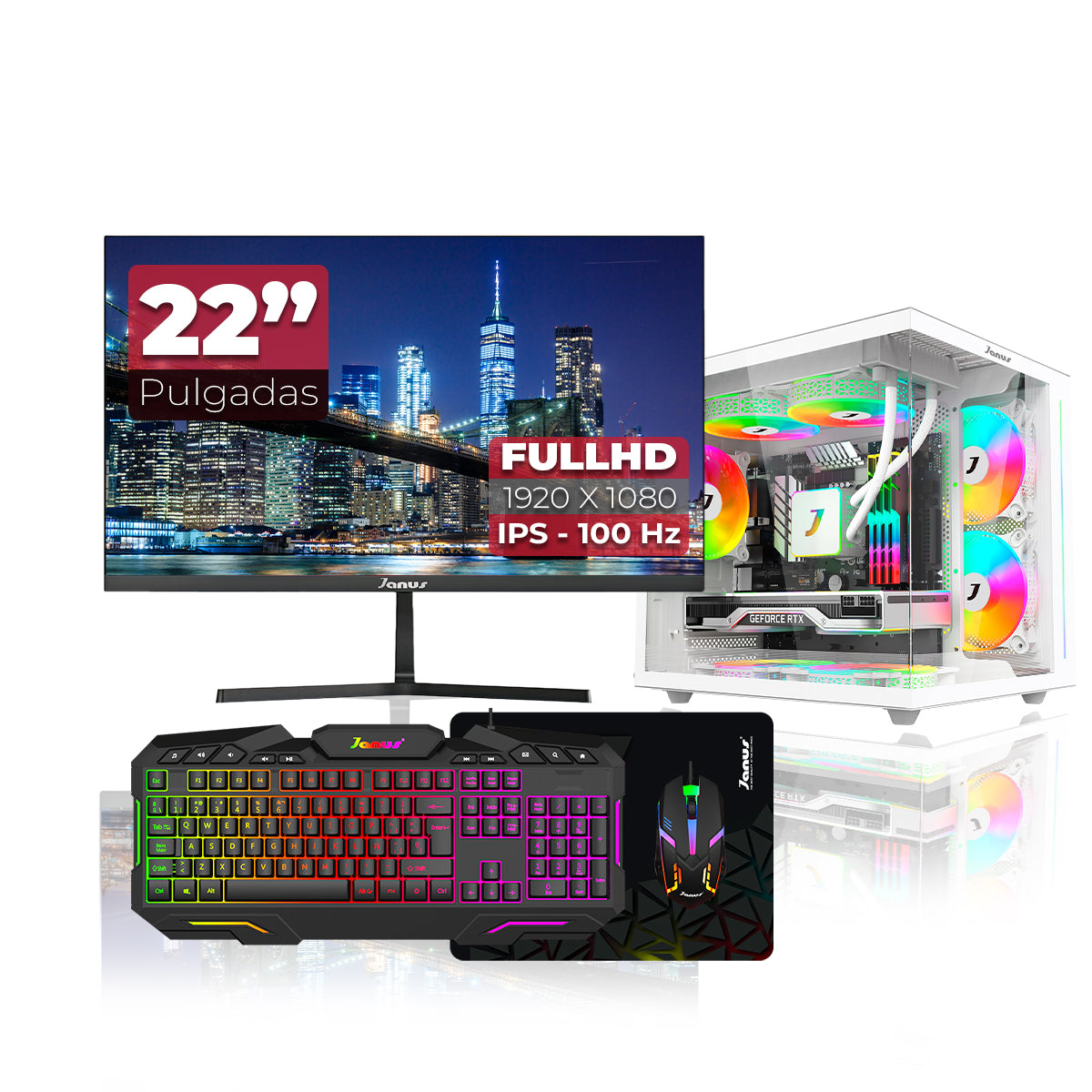Computador Gamer Janus Amd Ryzen 5 5600Gt Memoria Ram 16Gb Rgb Ssd 1Tb M.2   Board A520M-A Pro    Fuente Janus 400W